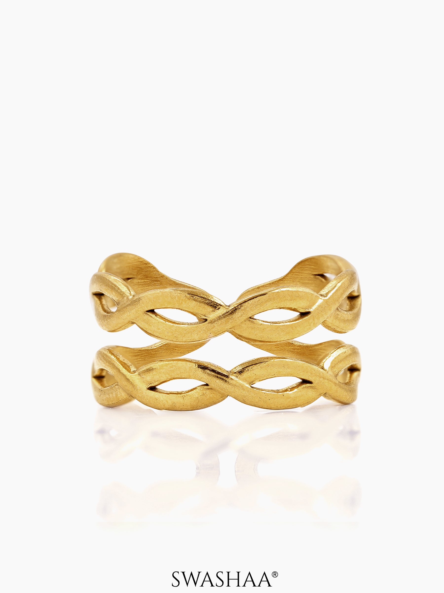 Ayla Twisted Vine Silhouette 18K Gold Plated Ring