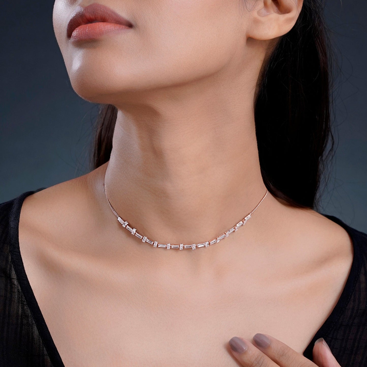 Binny Rosegold Plated Choker - Swashaa