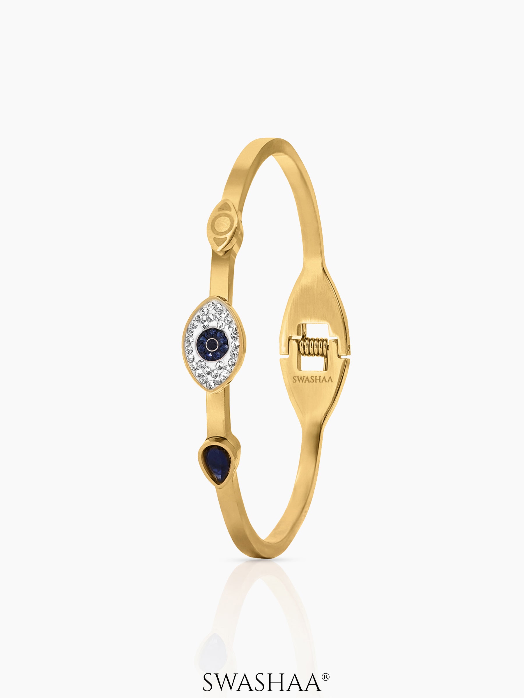 Bailee Blue Evil Eye Diamond 18K Gold Plated Bracelet