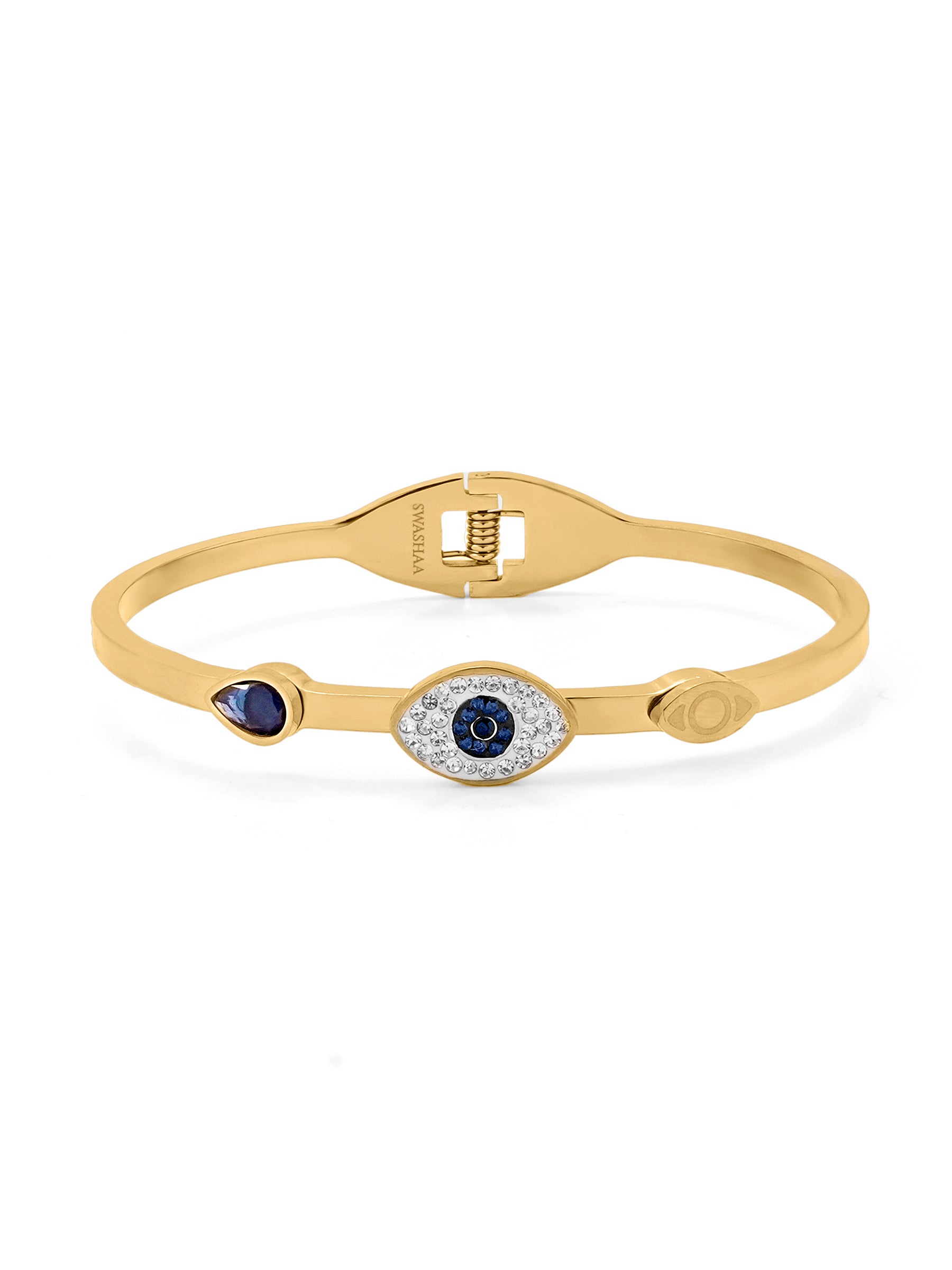 Bailee Blue Evil Eye Diamond 18K Gold Plated Bracelet