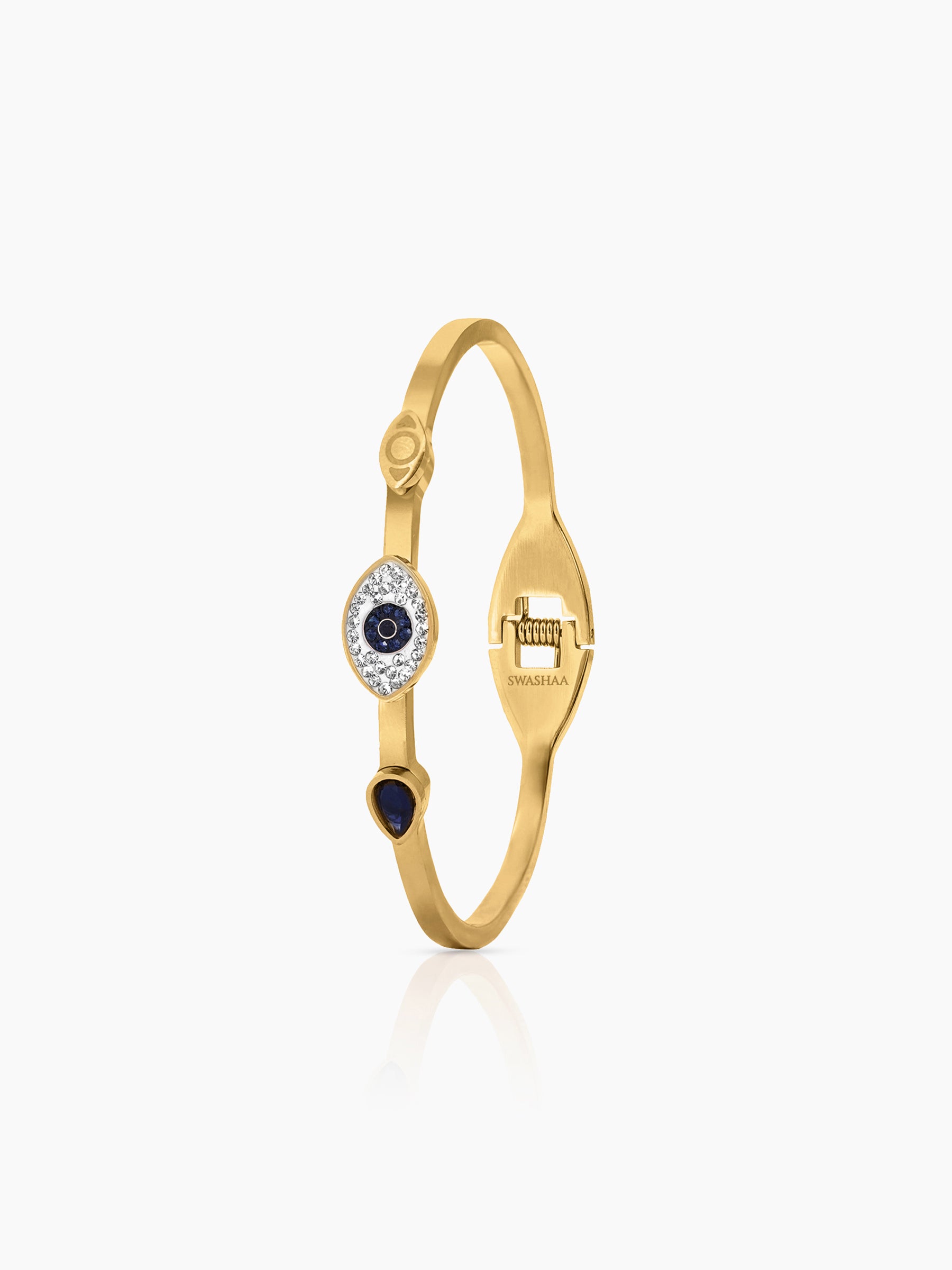 Bailee Blue Evil Eye Diamond 18K Gold Plated Bracelet
