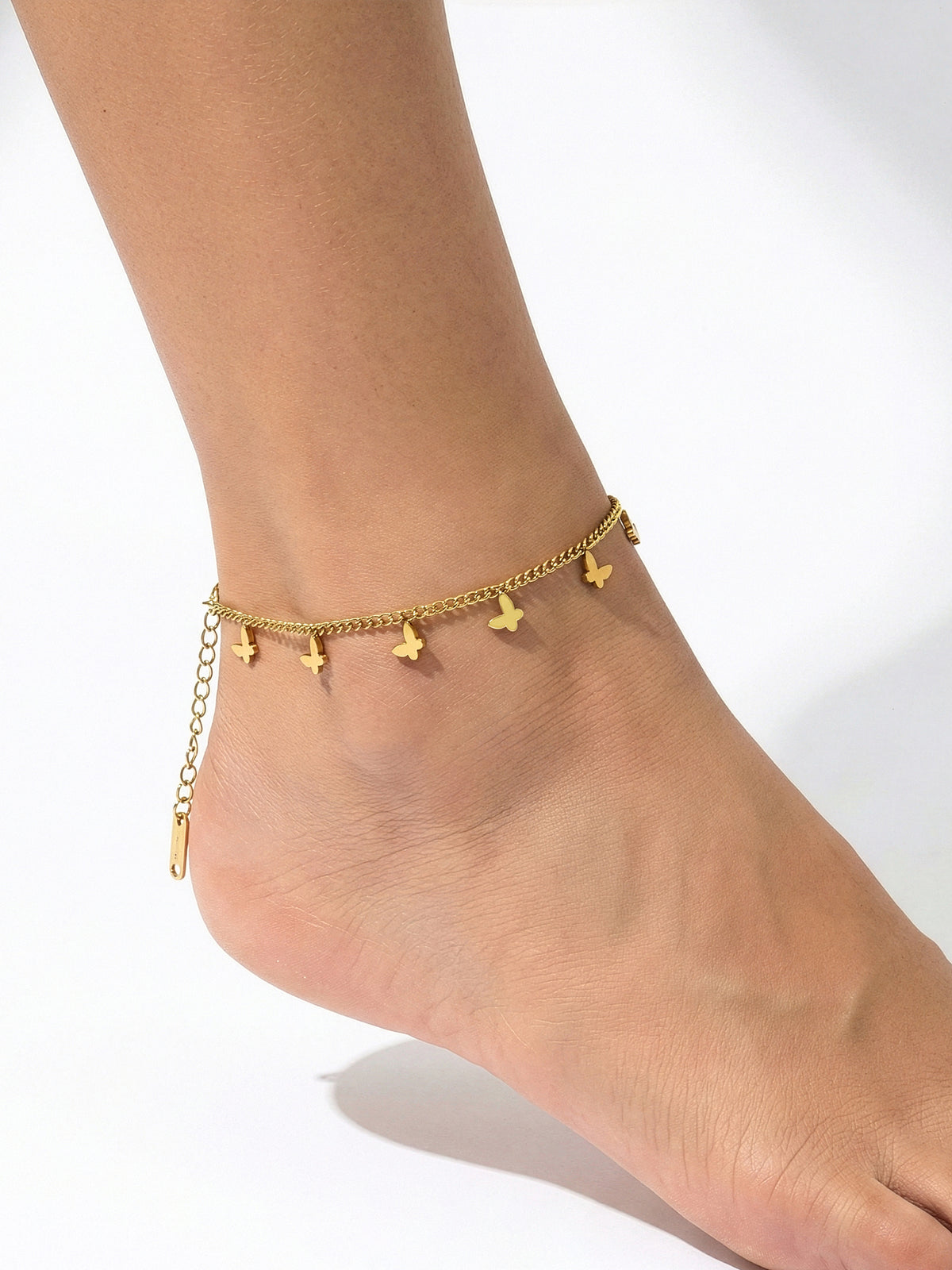 Bambi Butterfly Charms 18K Gold Plated Women's Anklet