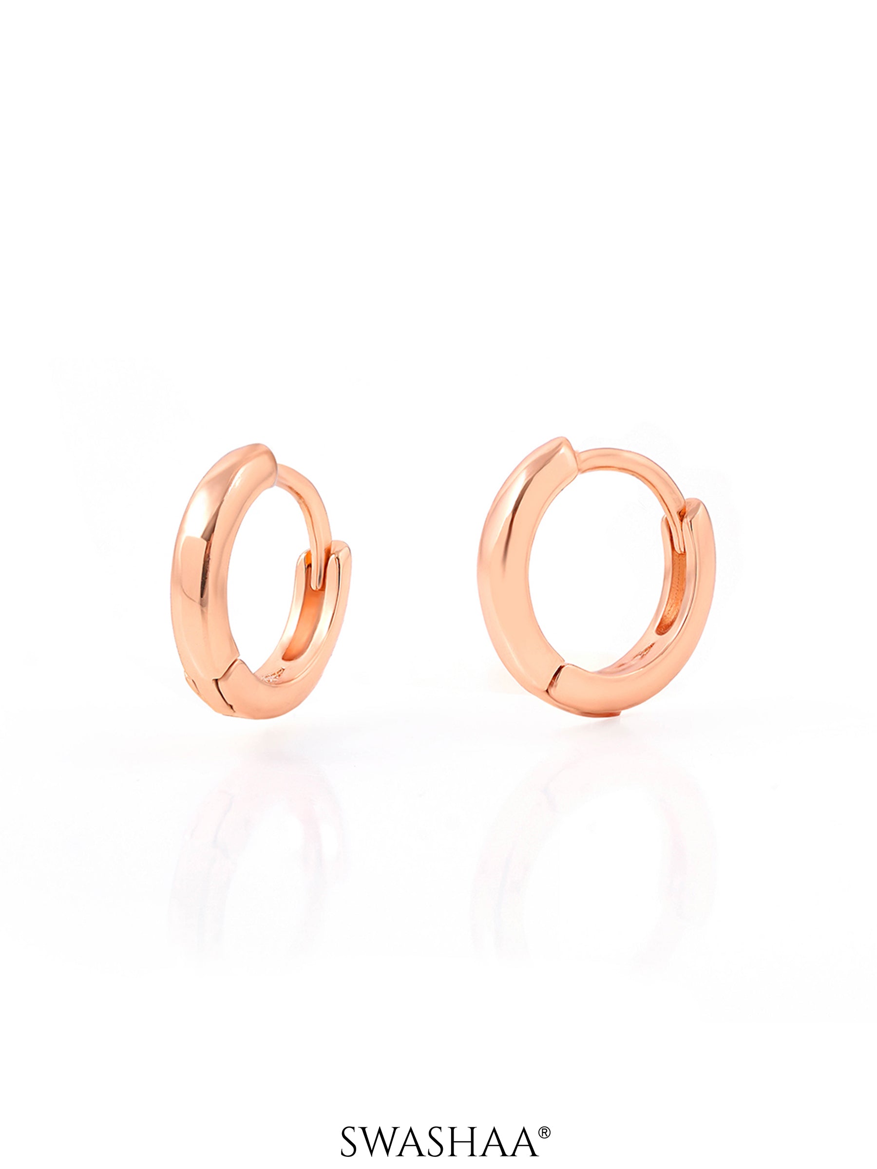 Barbara Rosegold Plated Hoop Earings - Swashaa