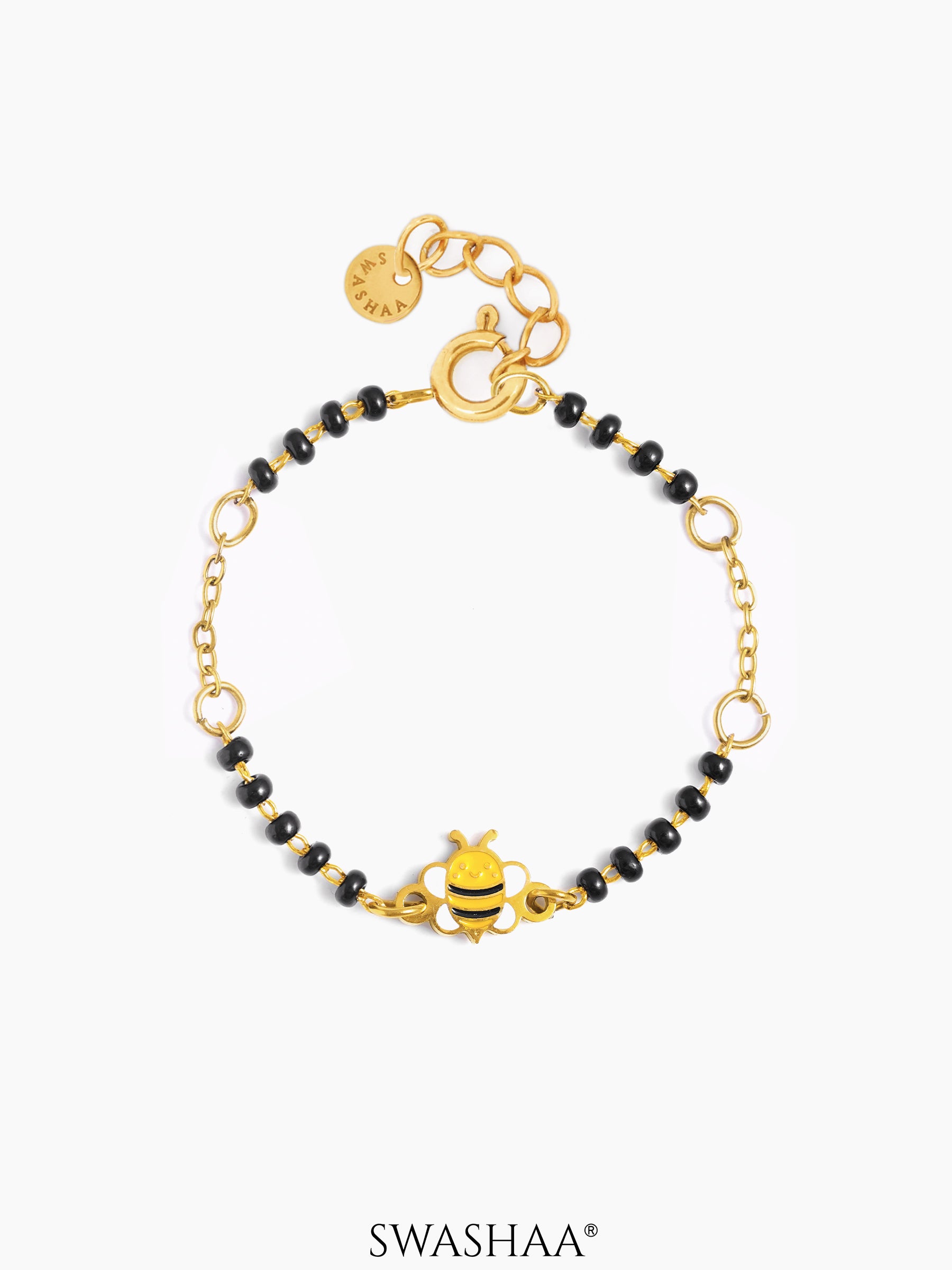 Bee Butterfly Bliss 18K Gold Plated Kid's Nazariya Bracelet – Swashaa