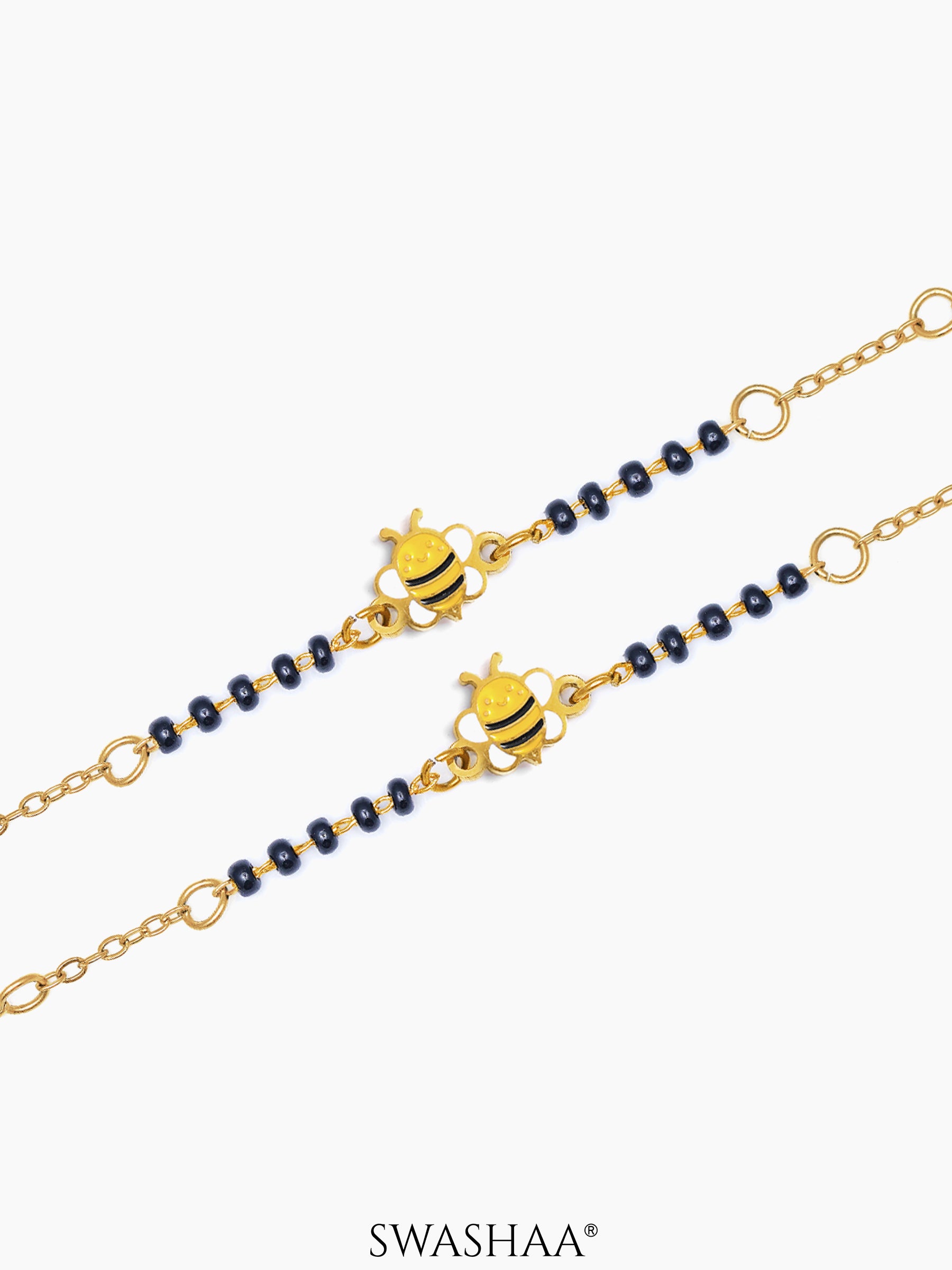 Bee Butterfly Bliss Charm 18K Gold Plated Kid's Nazariya Loose Bracelet