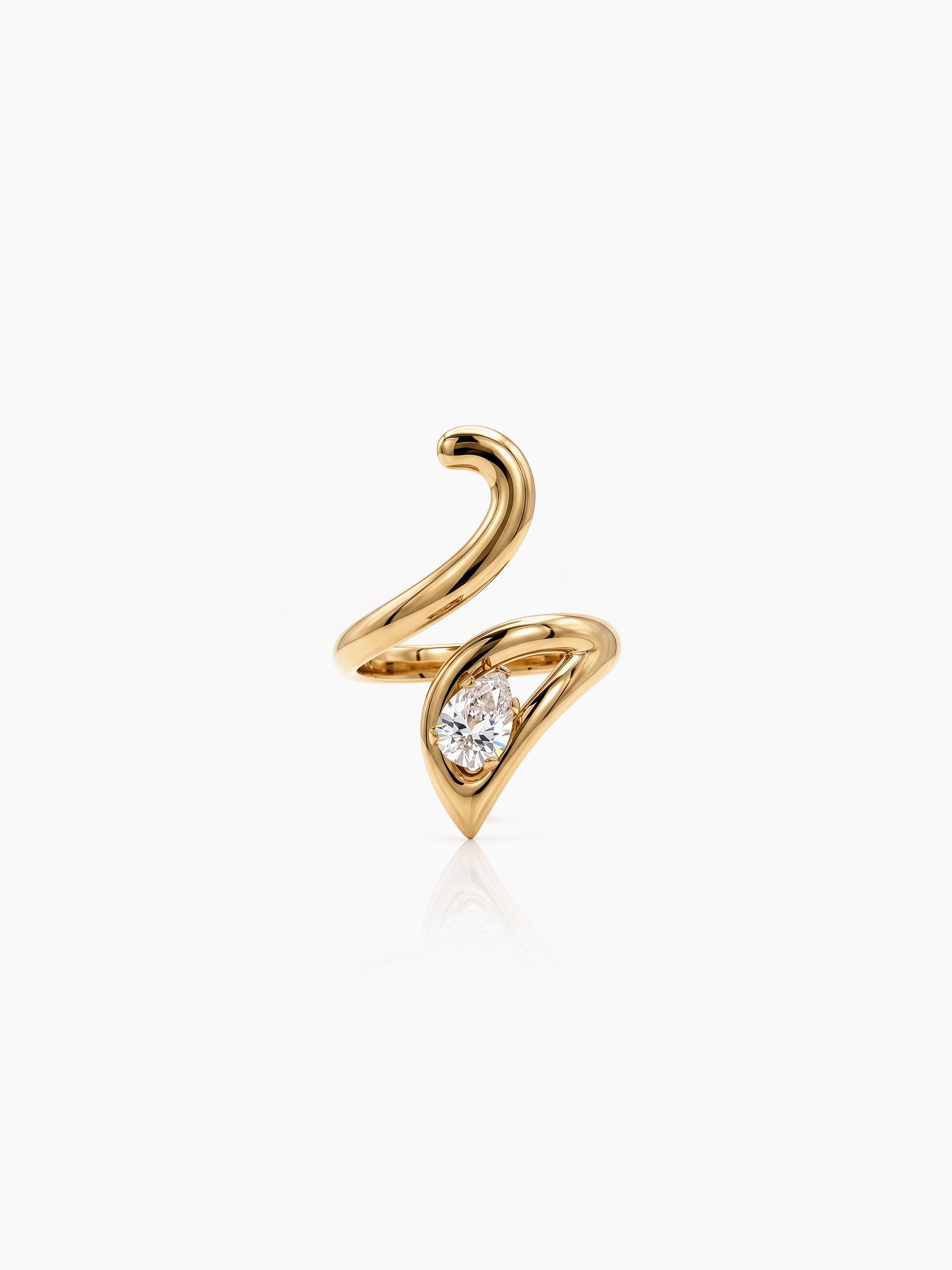 Benita Pear Diamond 18K Gold Plated Women's Ring