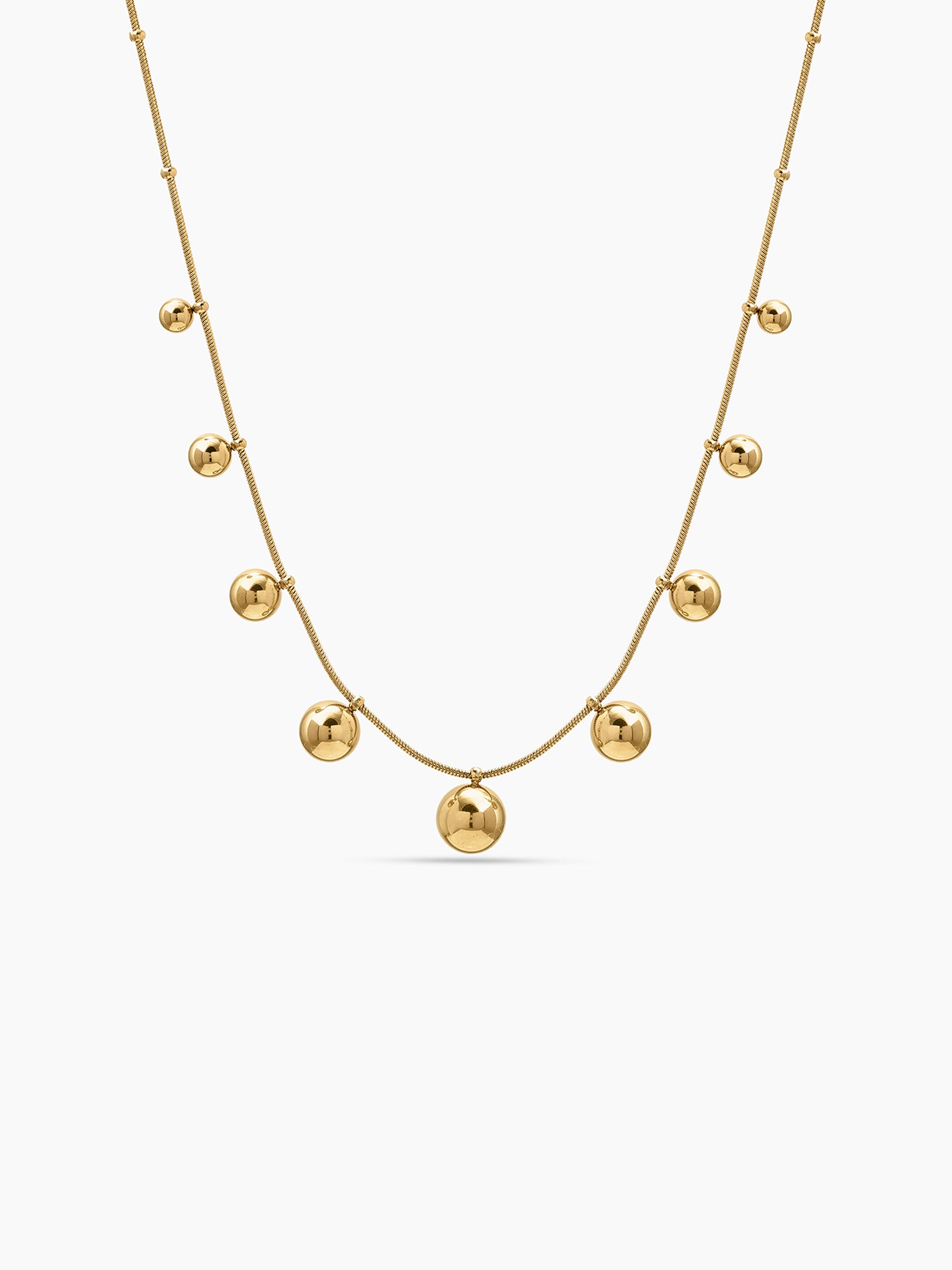 Berenice Beaded Charms 18K Gold Plated Women's Chain Pendant Necklace