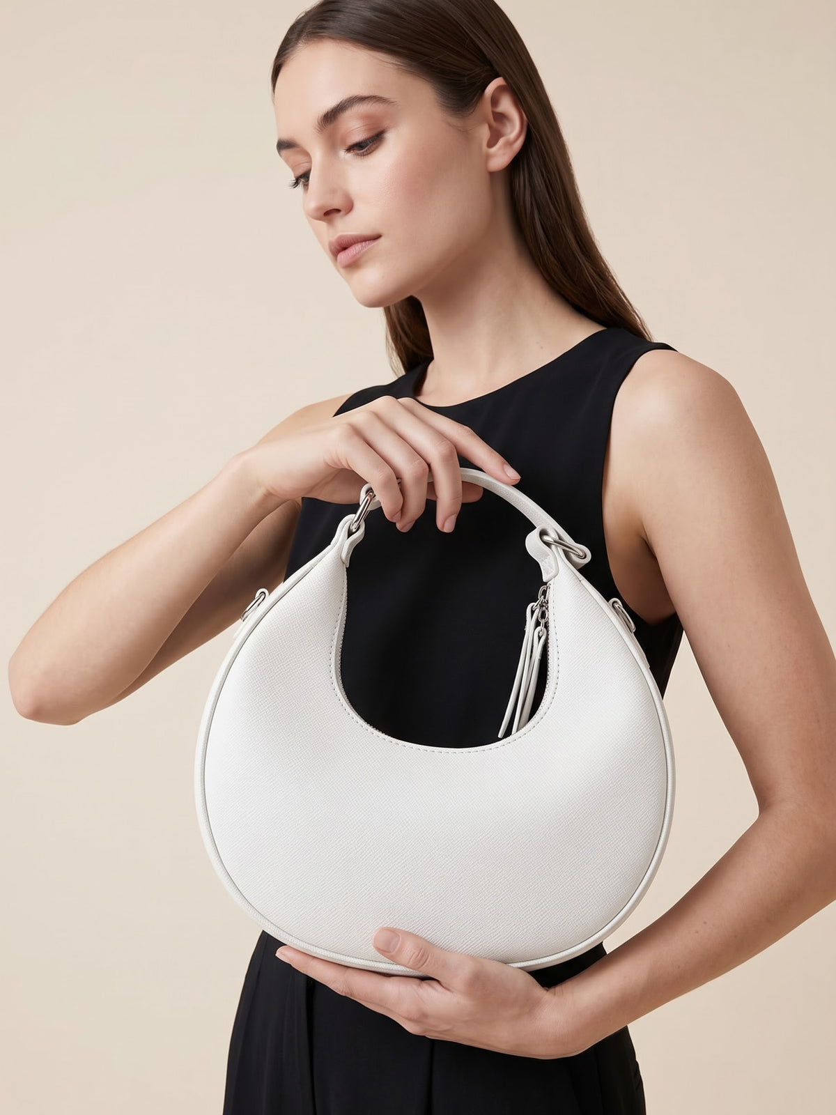 Bianca White Sling Bag - Swashaa