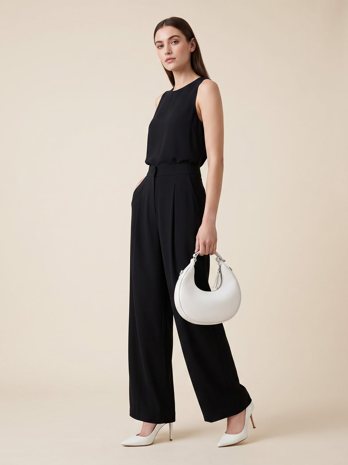 Bianca White Sling Bag - Swashaa
