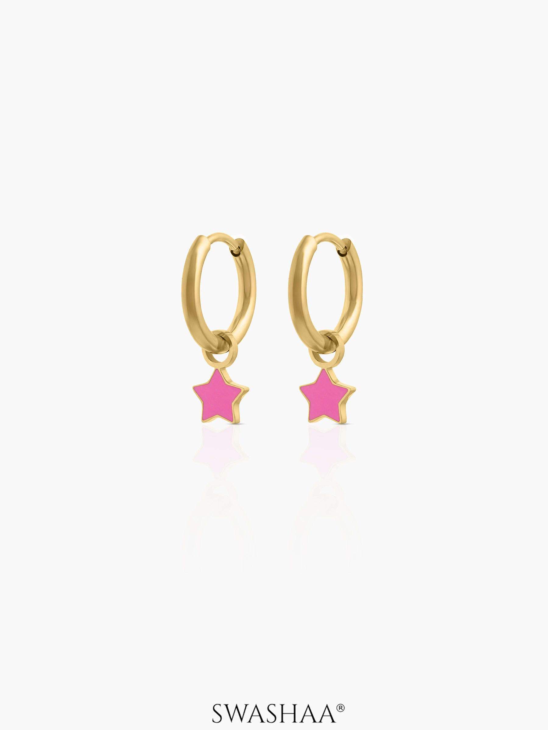 Binki Star Charm Kid’s Hoop Earrings - Swashaa