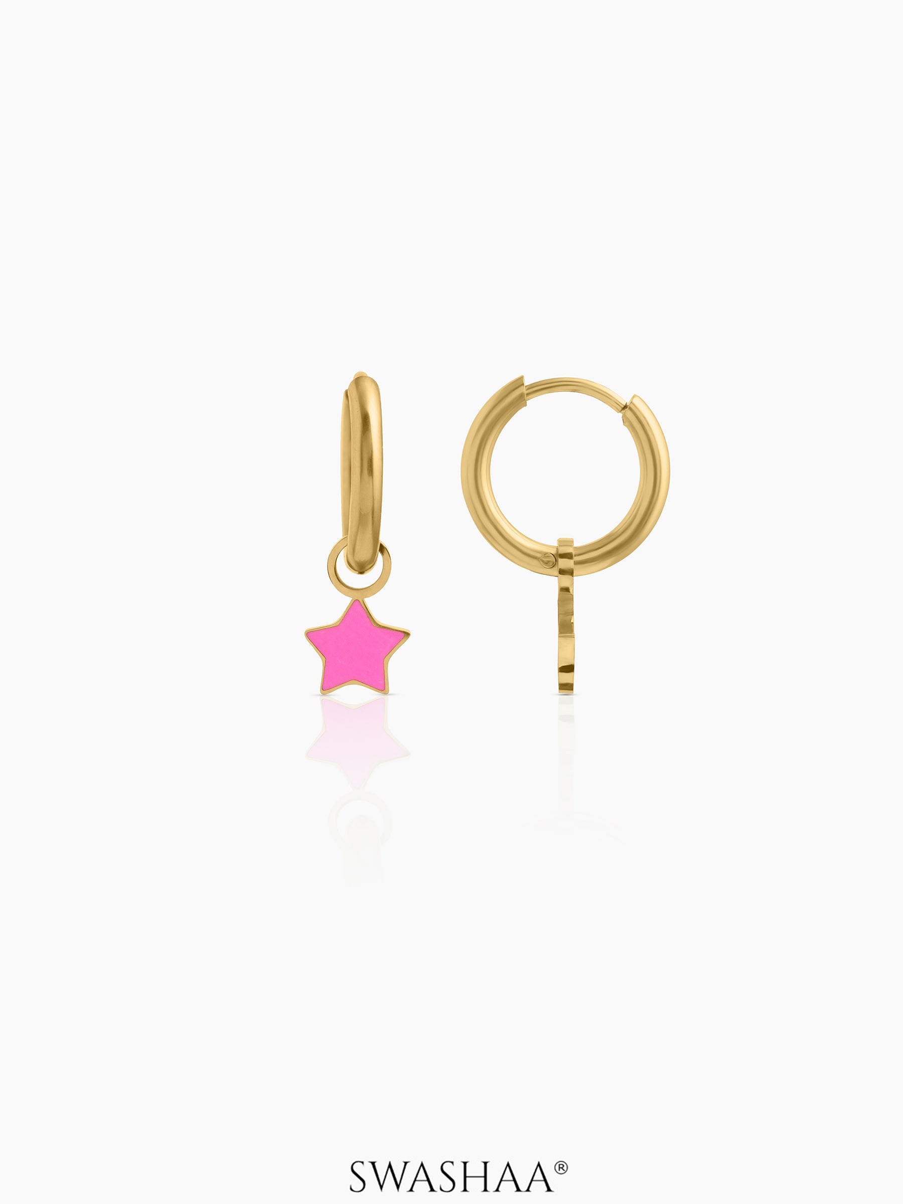 Binki Star Charm Kid’s Hoop Earrings - Swashaa