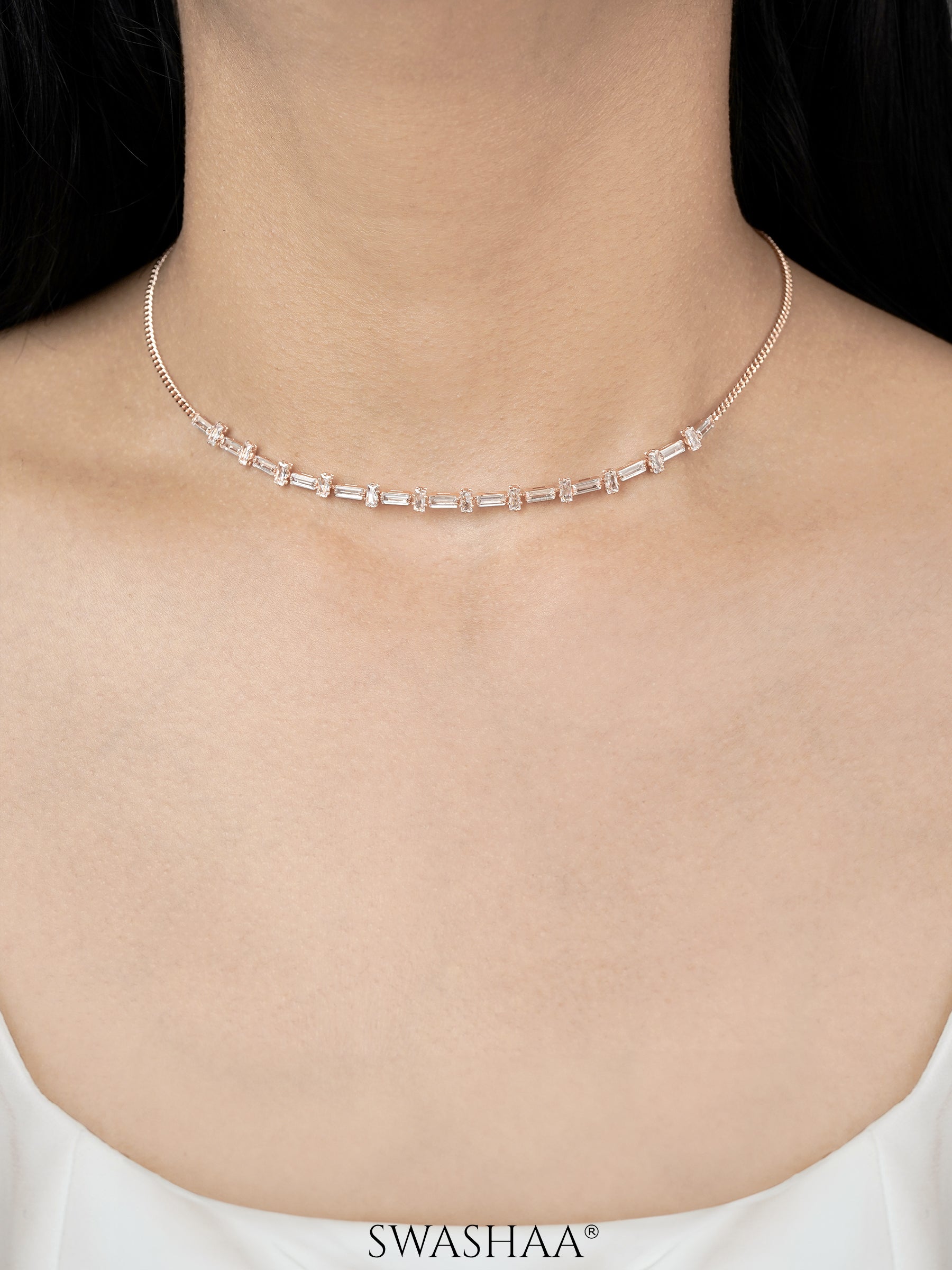 Binny Diamond Rosegold Plated Choker Necklace