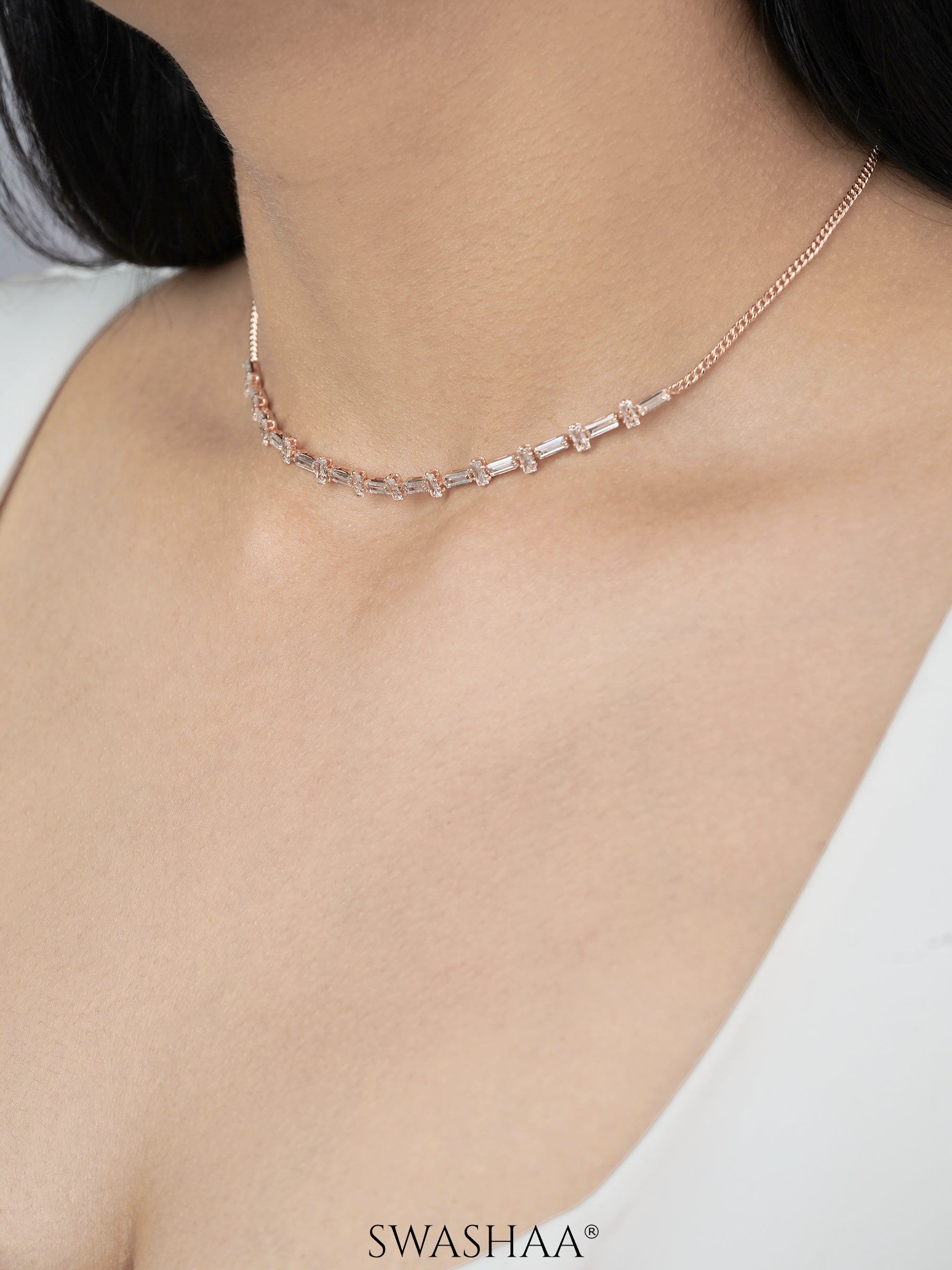 Binny Diamond Rosegold Plated Choker Necklace