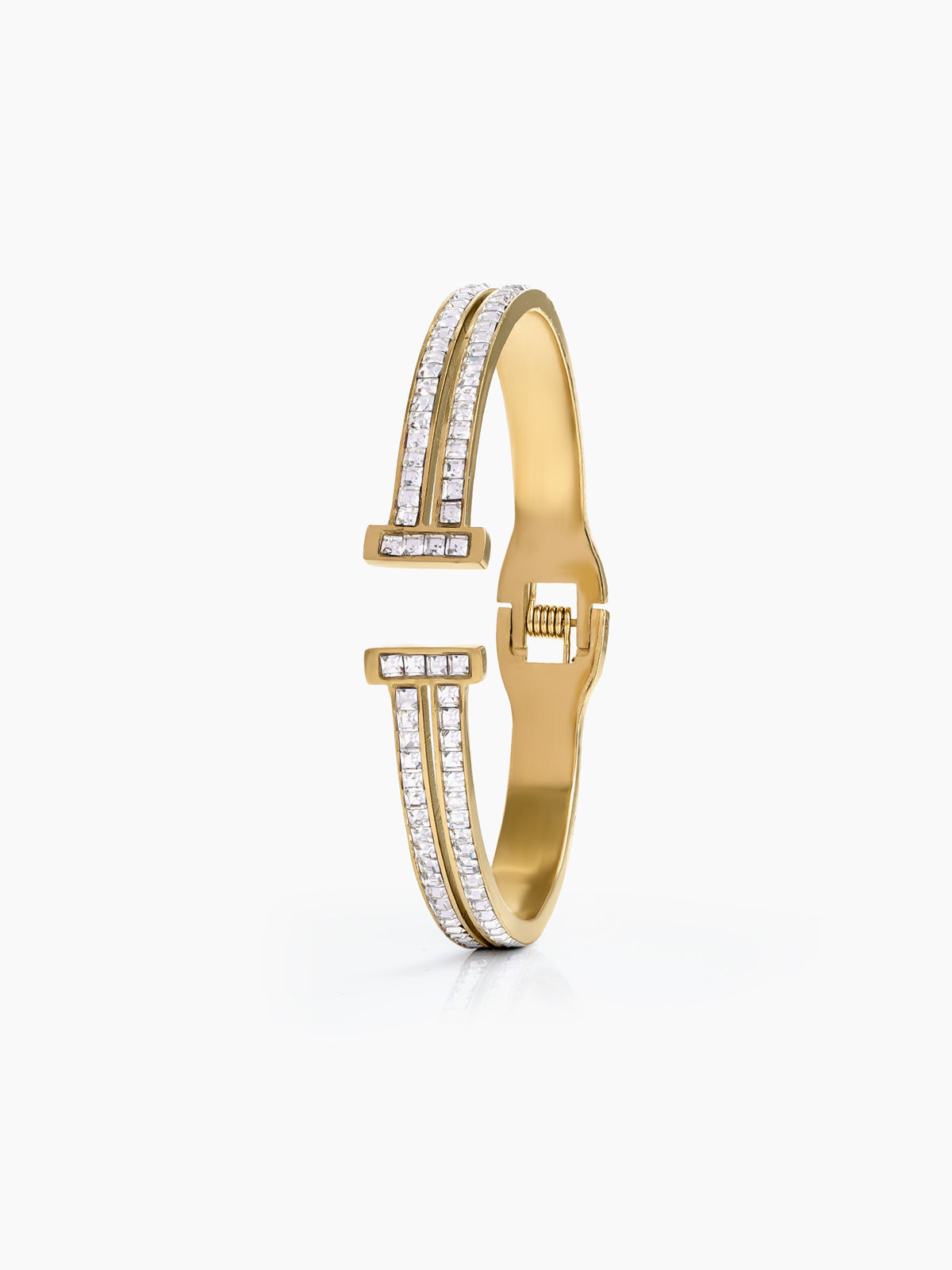 Blakely Diamond 18K Gold Plated Women's Open Cuff Solid Bracelets