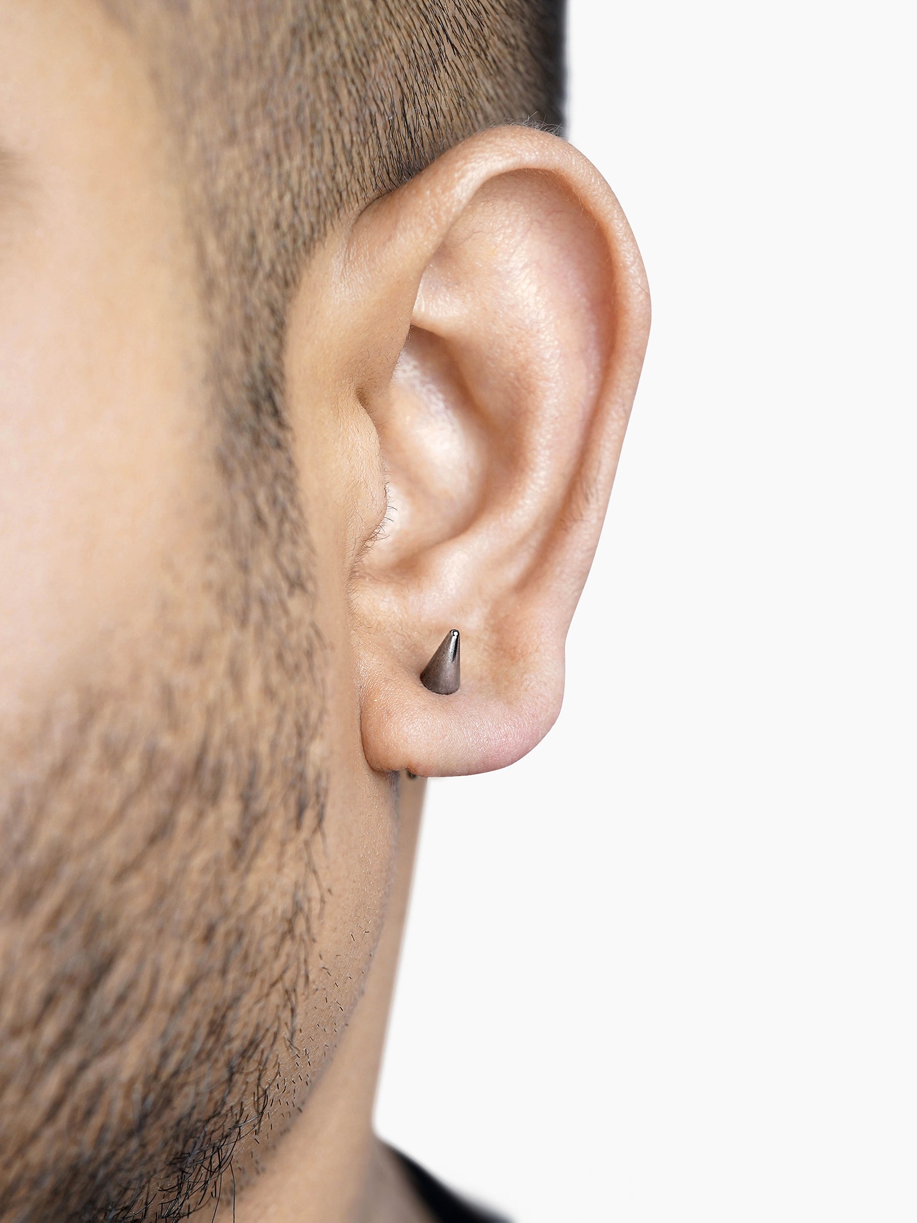 Blaze Dual Spike Silver Men's Stud Earrings
