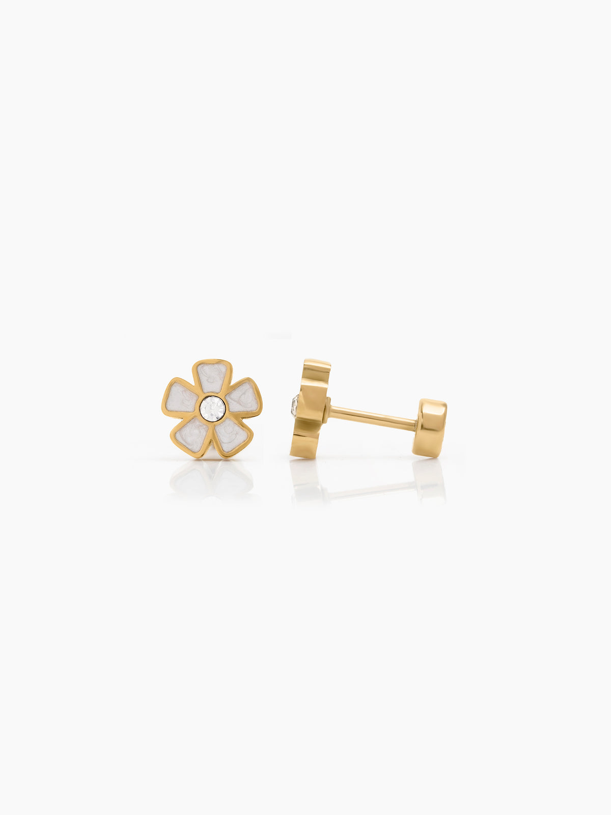 Blossie Floral Solitaire 18K Gold Plated Kid's Stud Earrings