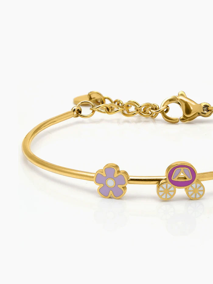 Blossom Carriage 18K Gold Plated Kid's Cuff Kada Bracelet
