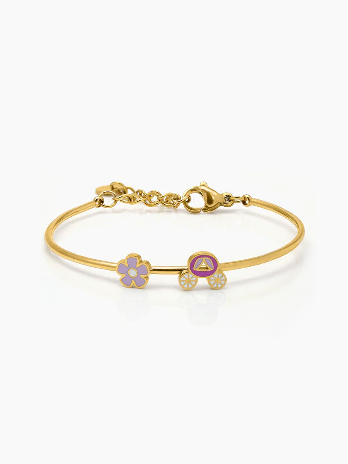 Blossom Carriage 18K Gold Plated Kid's Cuff Kada Bracelet