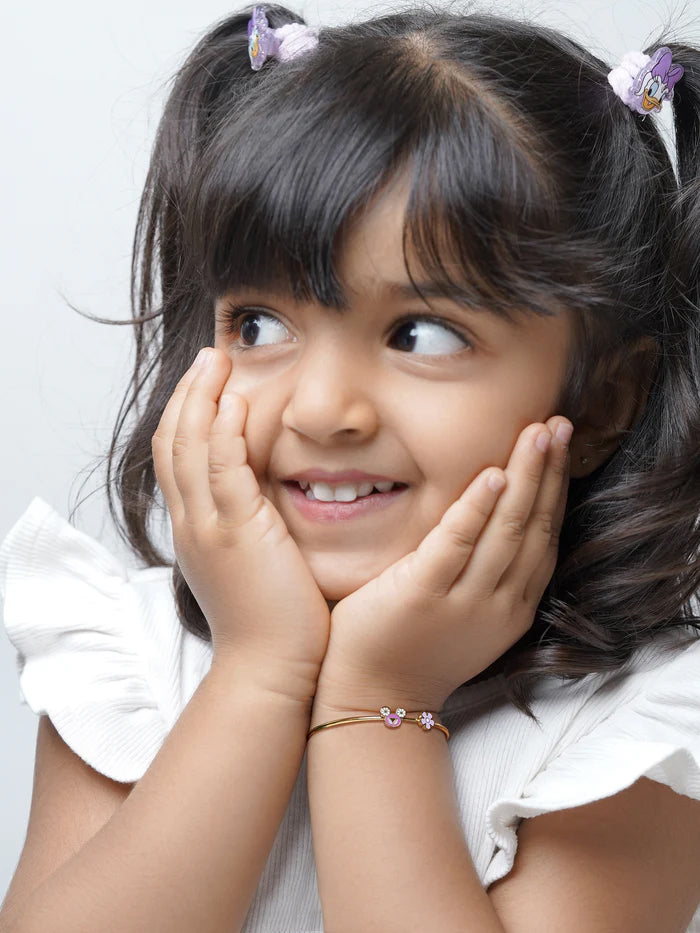 Blossom Carriage 18K Gold Plated Kid's Cuff Kada Bracelet