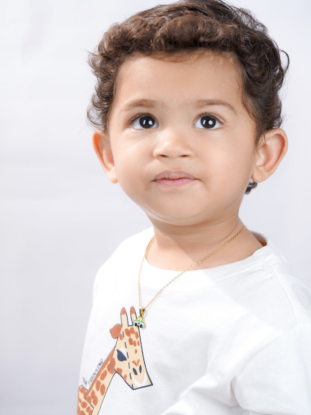 Blue Car Charm 18K Gold Plated Kid's Chain Pendant Necklace