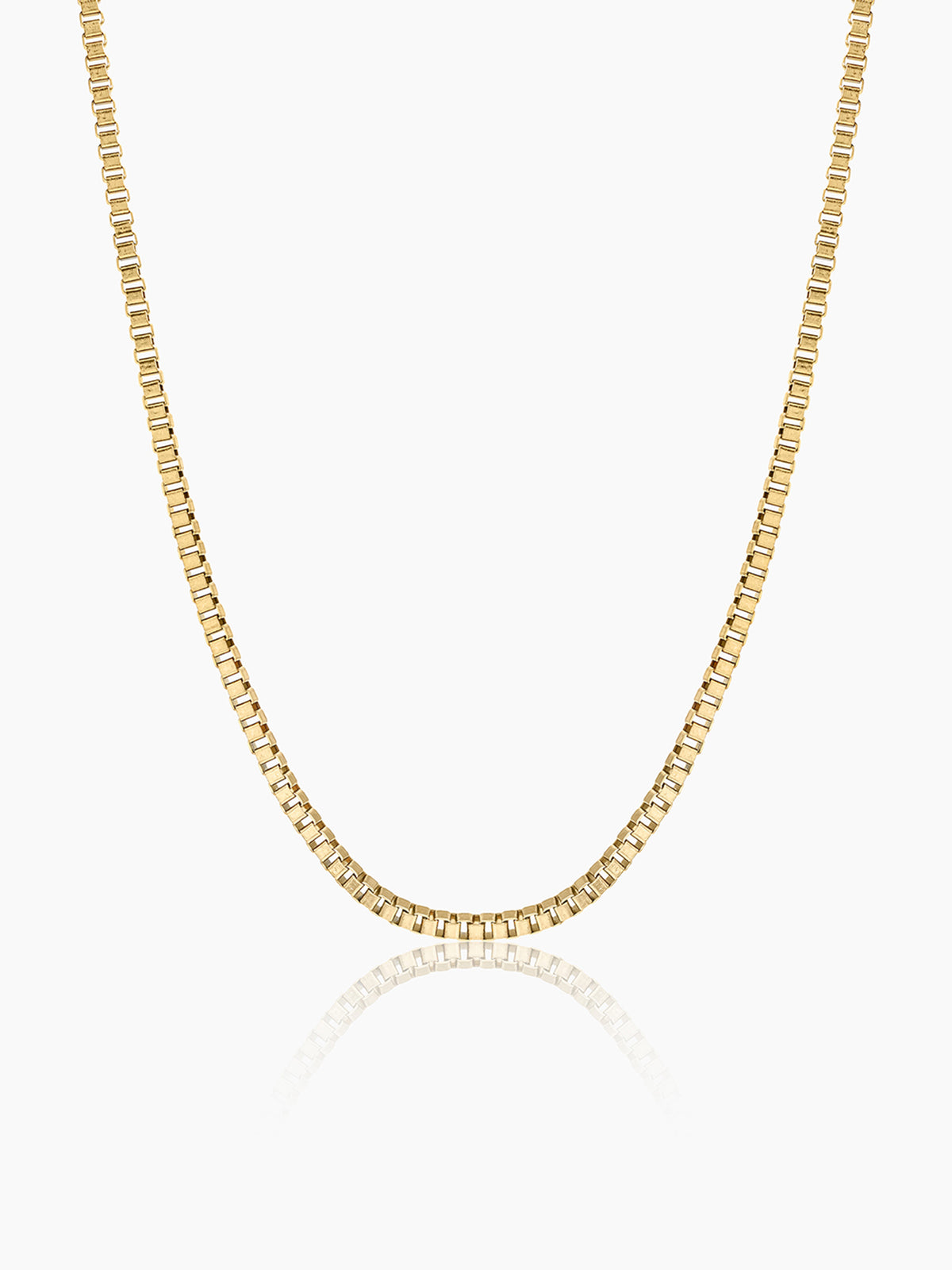 Round Box 18K Gold Plated 2 MM Men's Chain