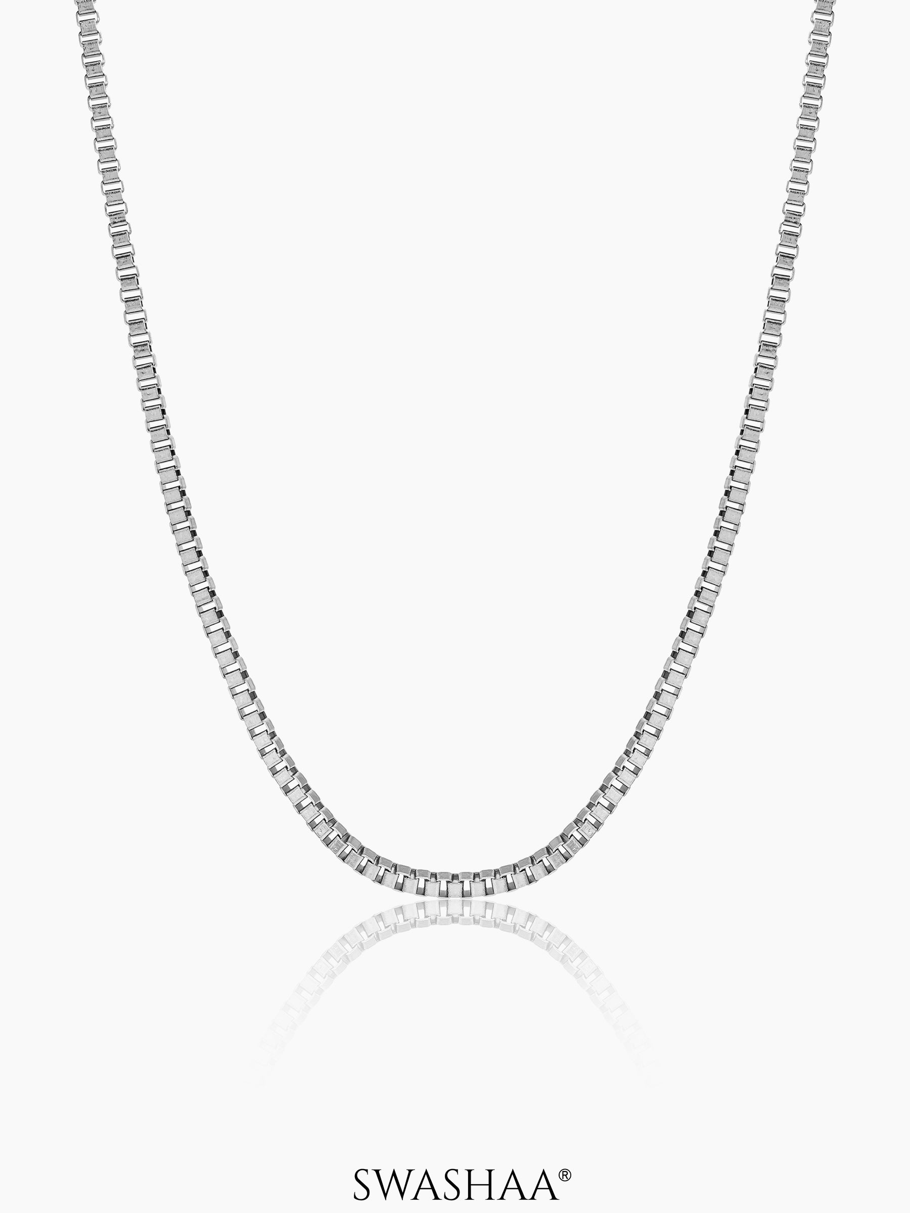 Box Geometric Links Silver 2 MM Men's Chain