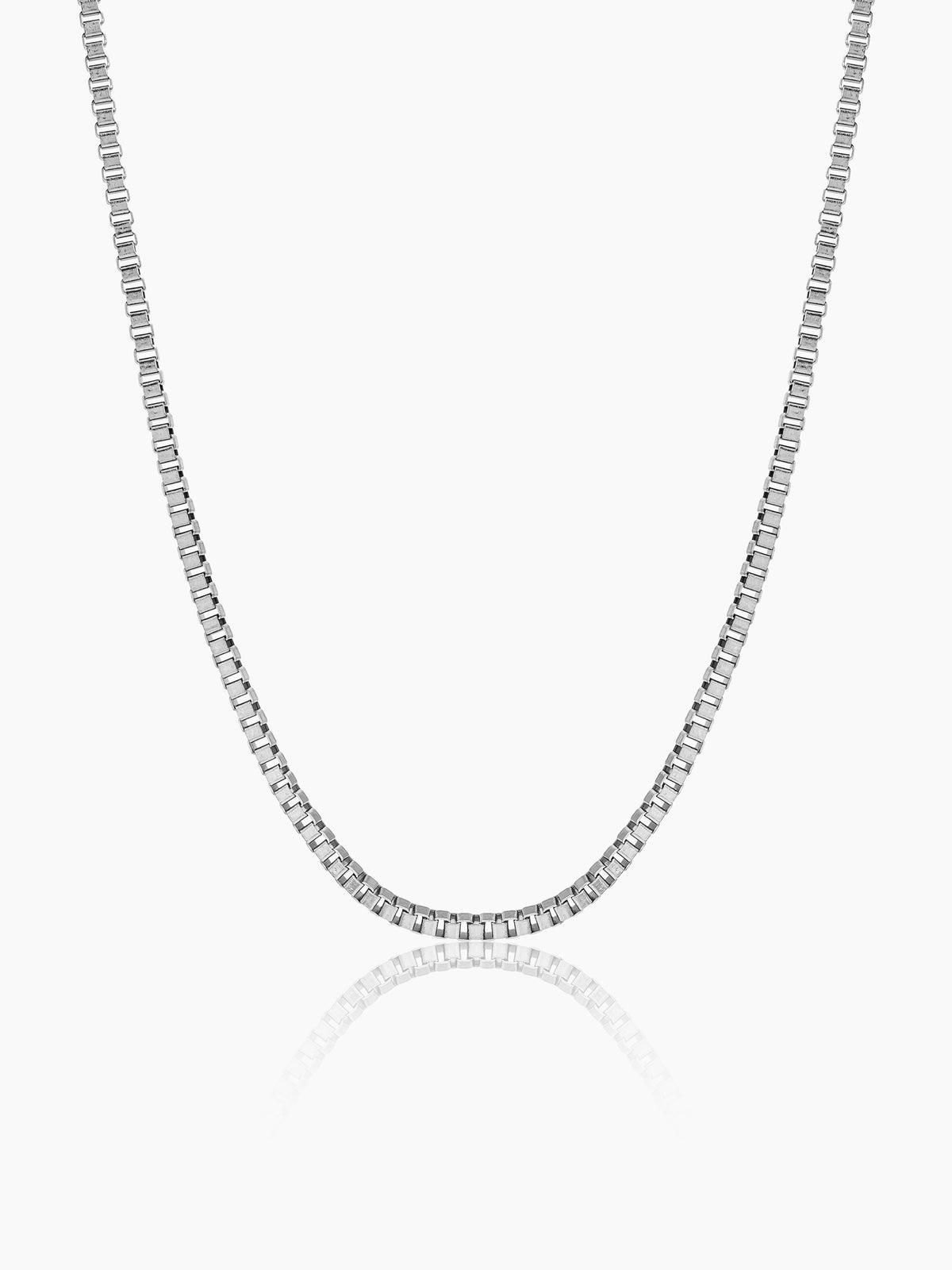 Round Box Silver 2 MM Men's Chain
