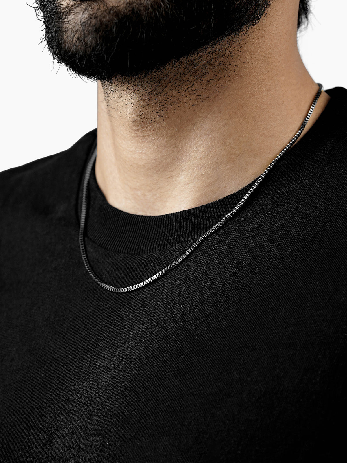 Round Box Silver 2 MM Men's Chain