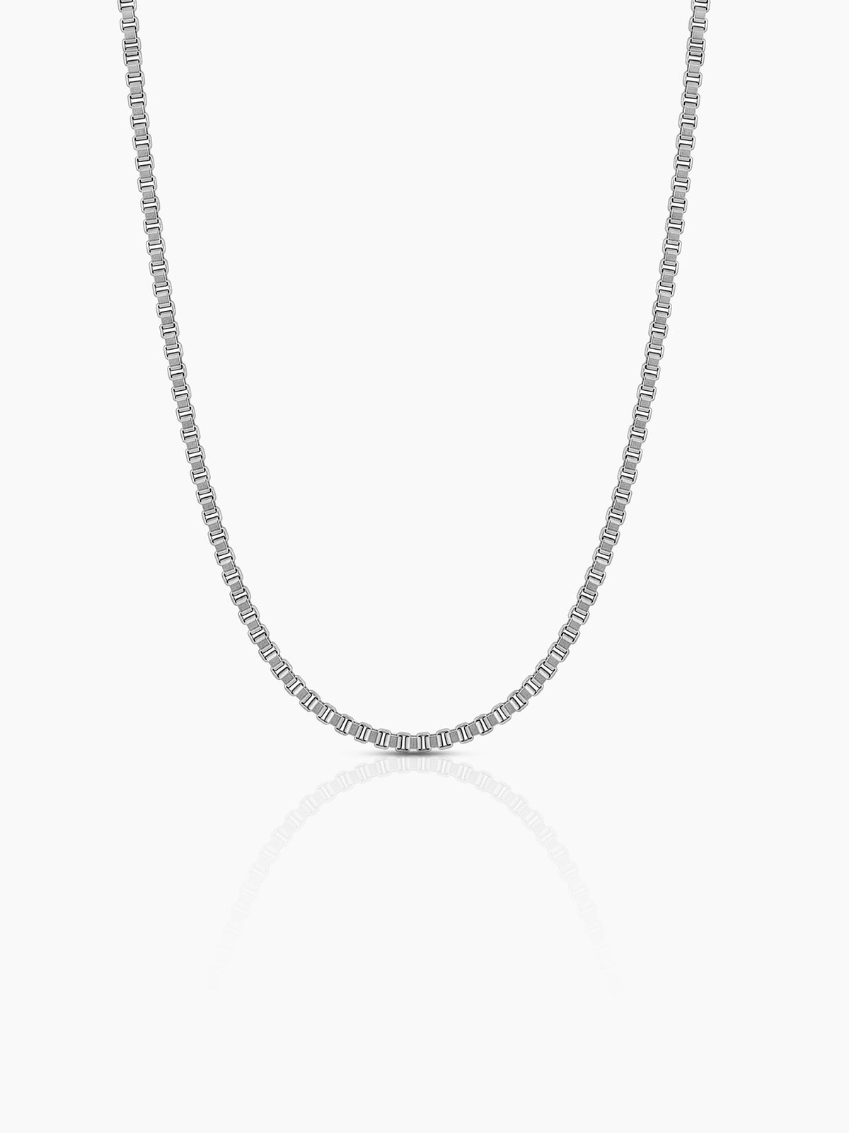 Box Geometric Links Silver 2 MM Men's Chain