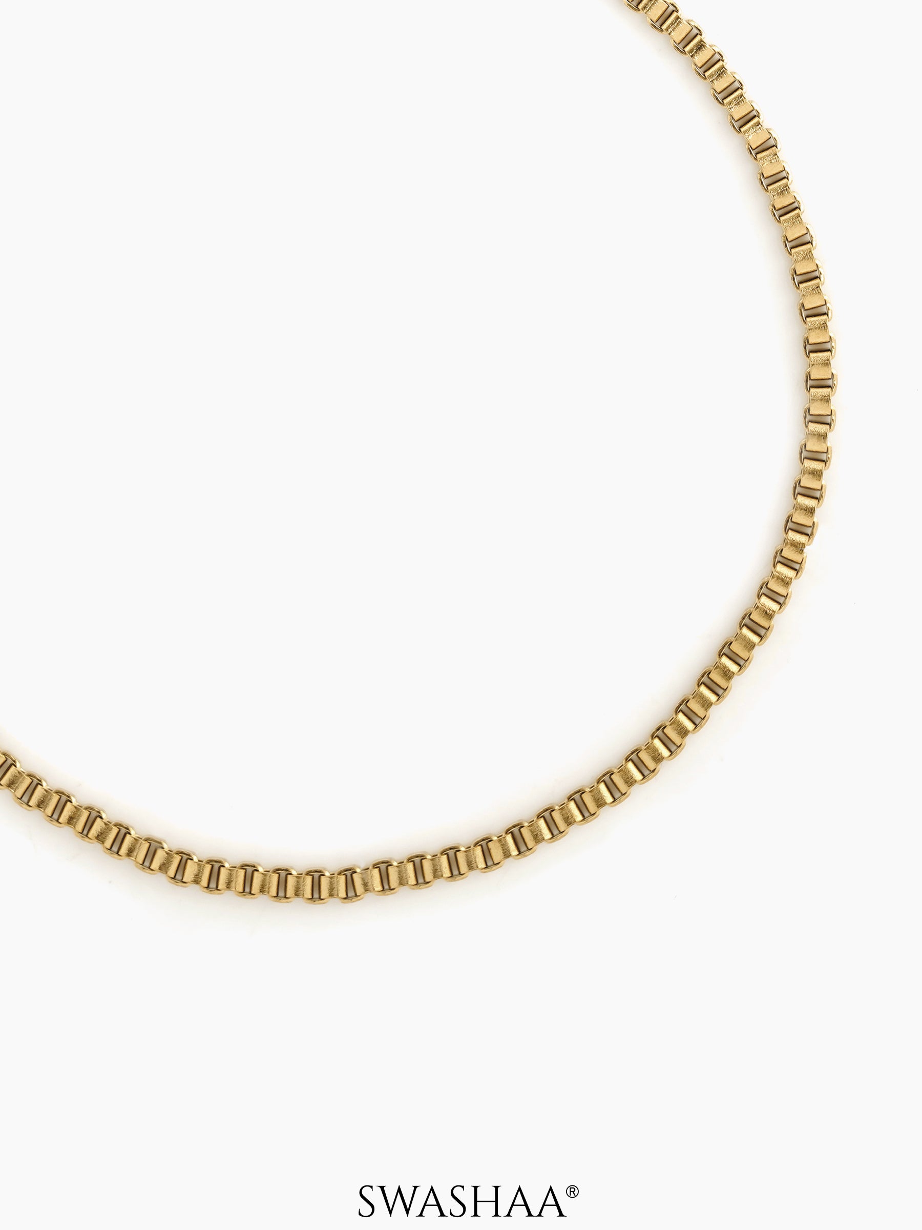 Box Chain 18K Gold Plated 2 MM Men's Bracelet