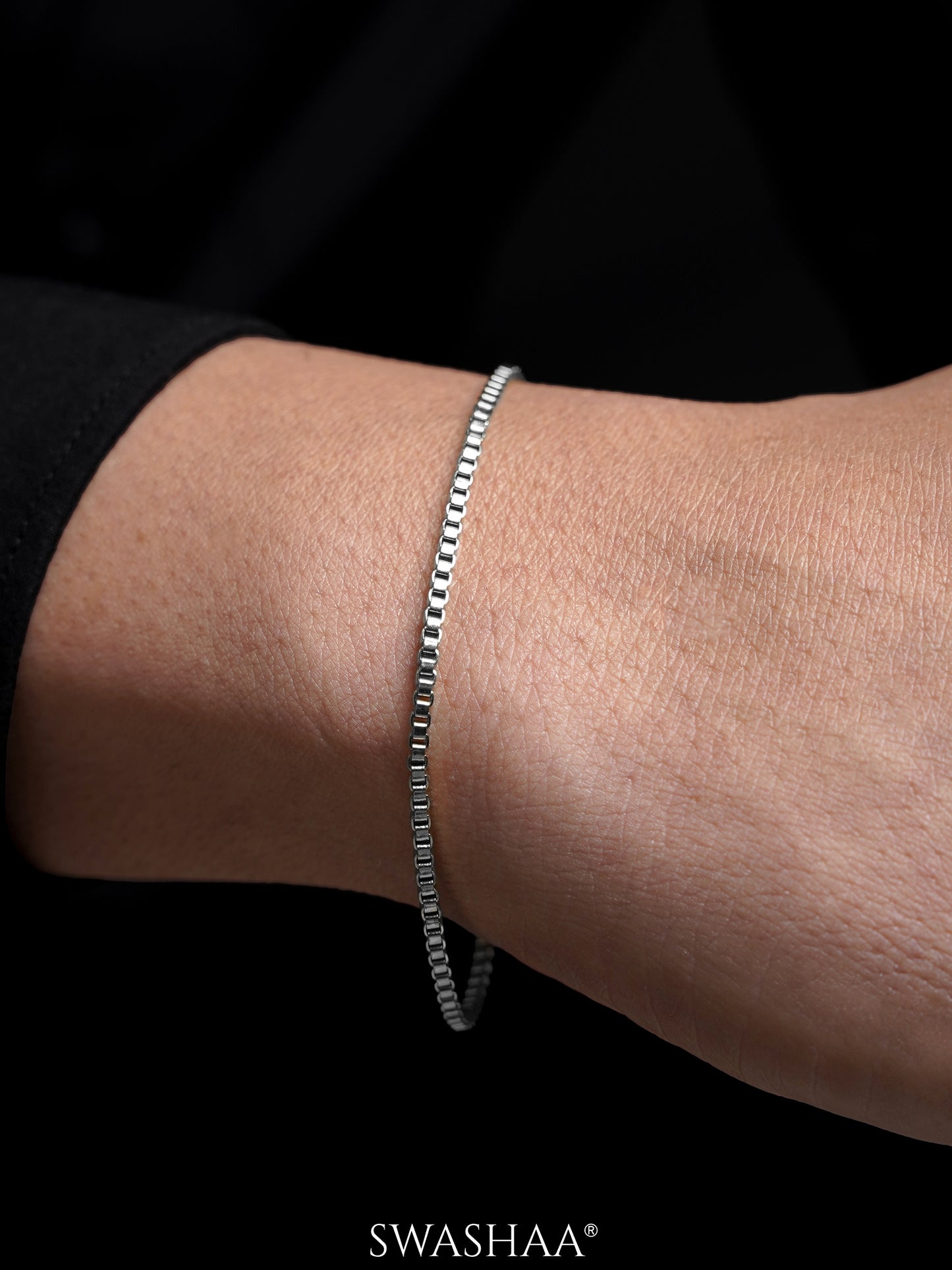 Box Chain Silver 2 MM Men's Bracelet