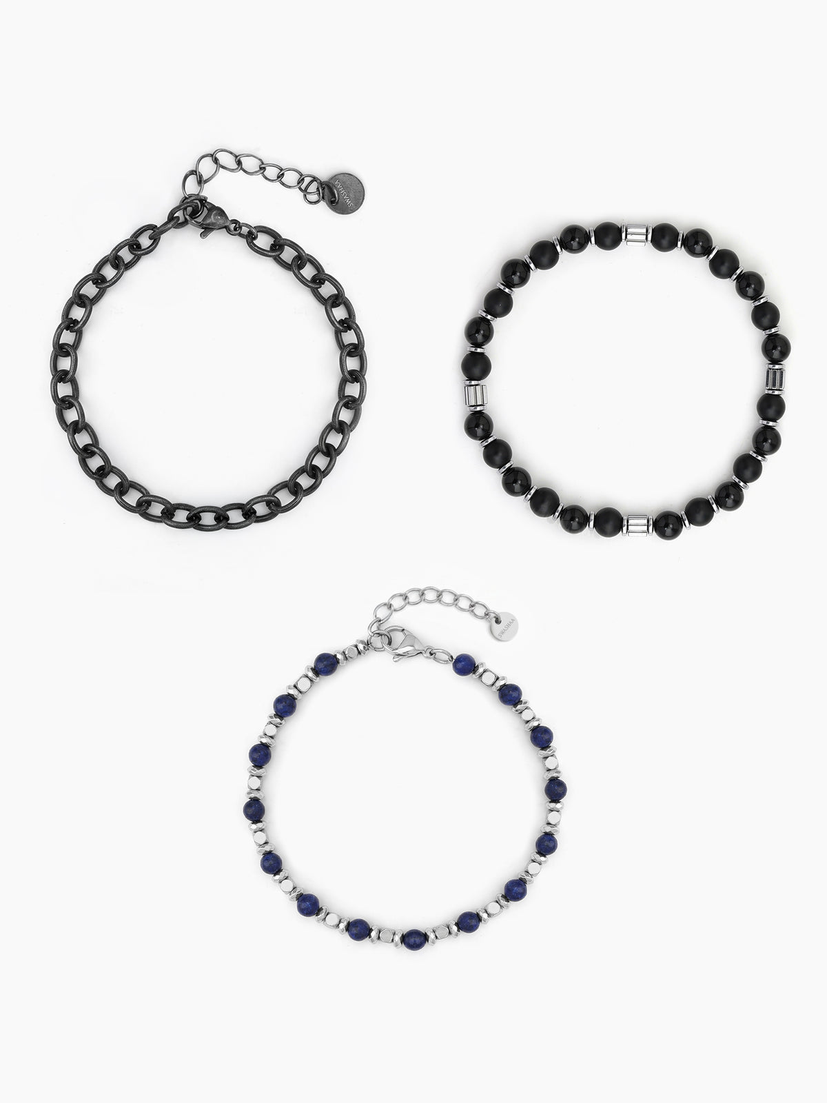 Brayden Black - Silver Men's Bracelet Set