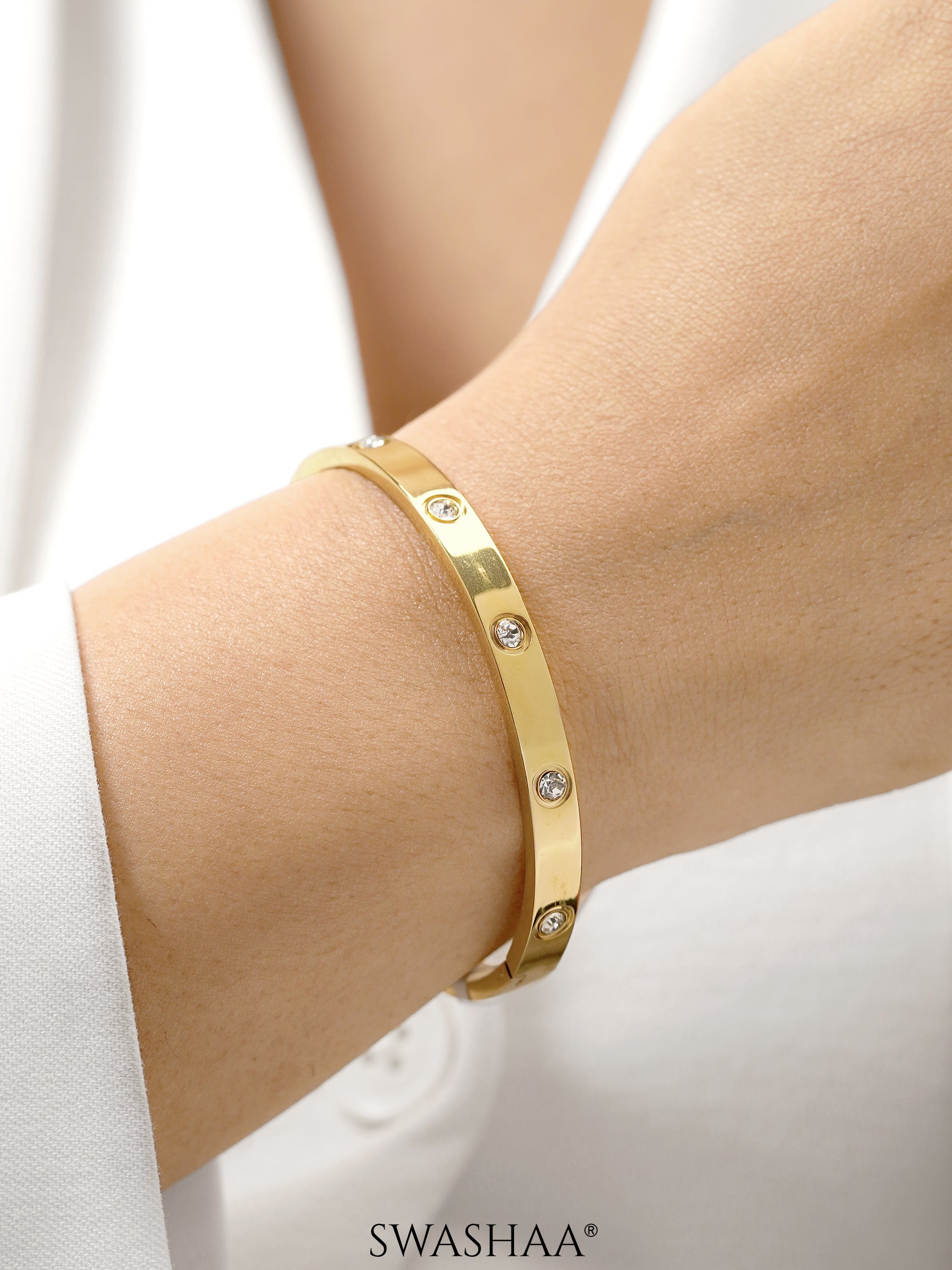 Bree Band Diamond 18K Gold Plated Bracelet