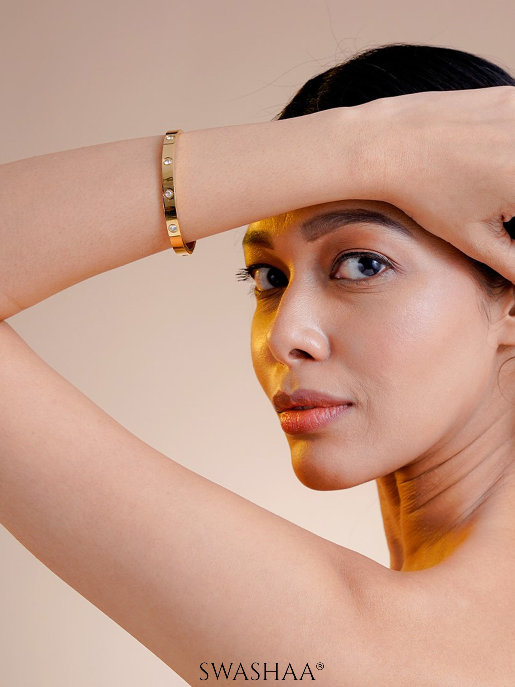 Bree Band Diamond 18K Gold Plated Bracelet