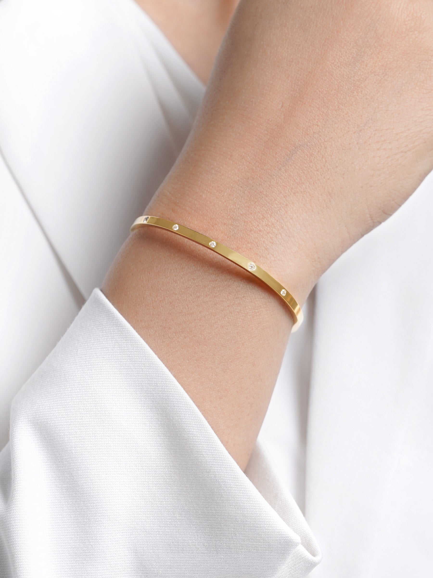 Bree Diamonds 18K Gold Plated Cuff Bracelet