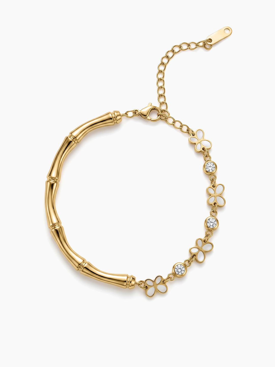 Brioni Butterfly Solitaire Diamond 18K Gold Plated Women's Bracelets