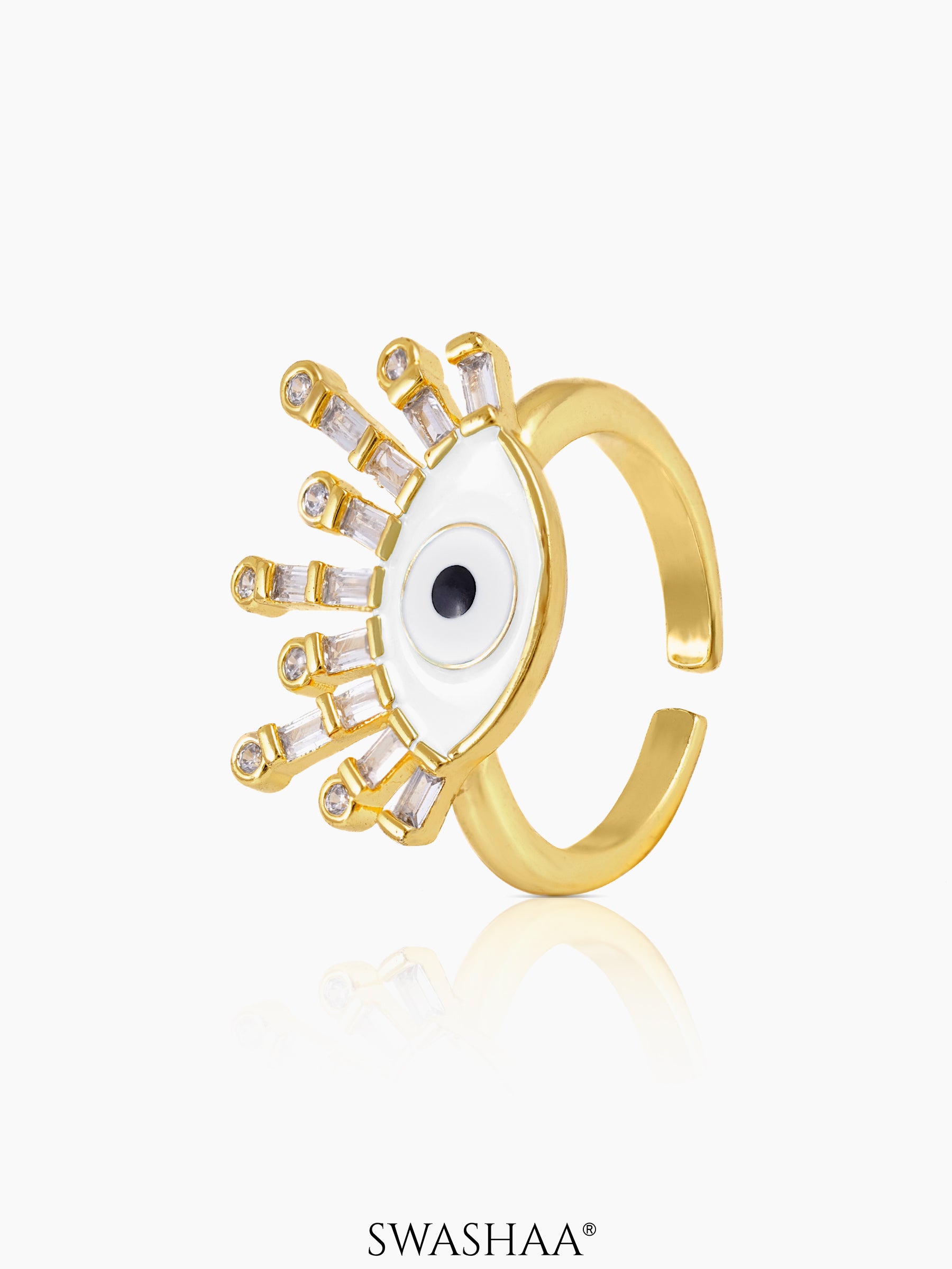 Bruce Evil Eye Mint 18K Gold Plated Ring