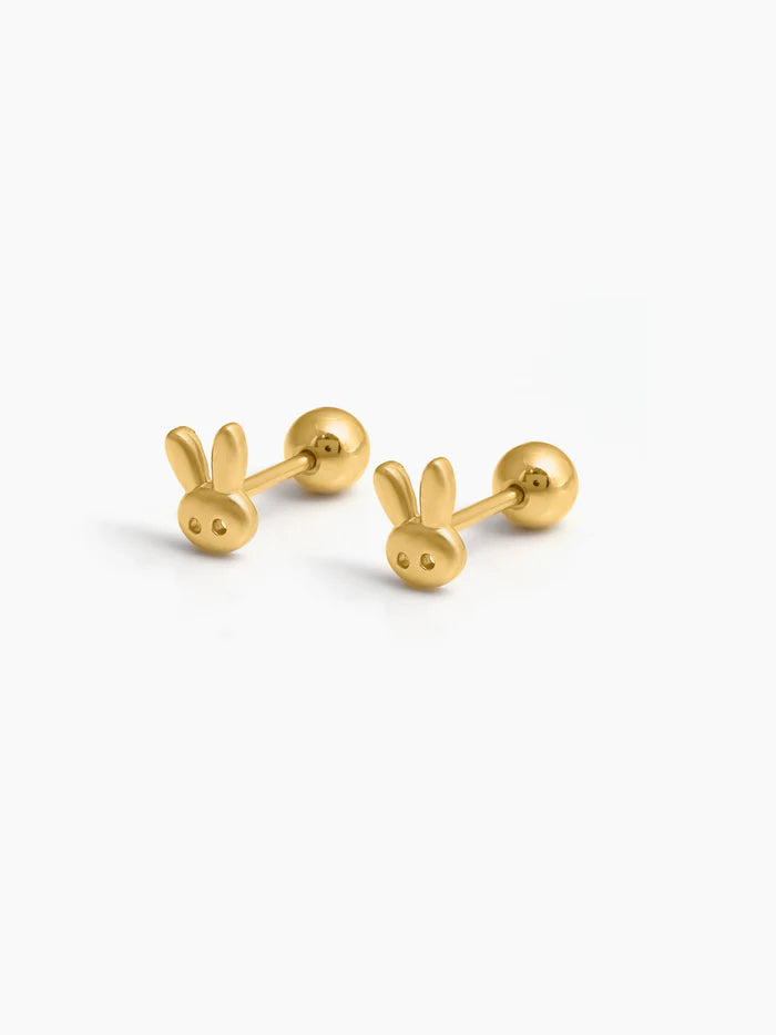 Bun Bun Charm 18K Gold Plated Kid's Stud Earrings