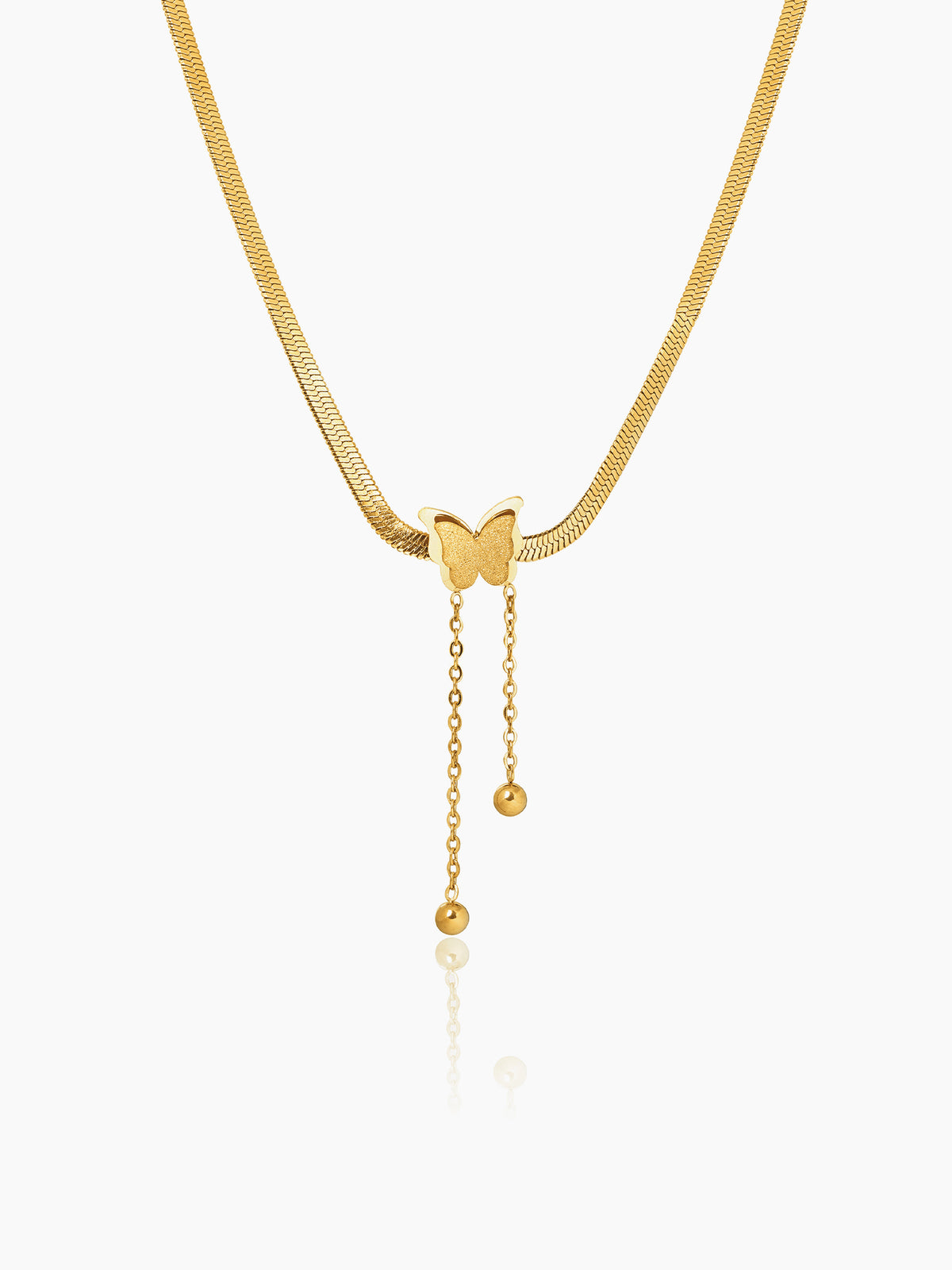 Butterfly Snake Chain 18K Gold Plated Necklace