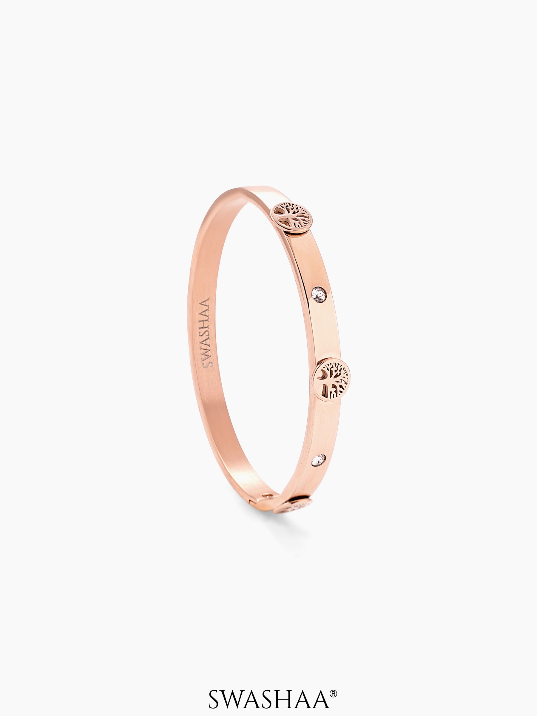 CC Lifetree Diamond Rosegold Plated Band Bracelet