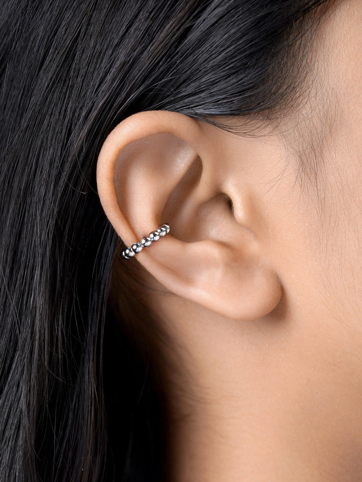 Cairo Beads Silver Ear Cuffs