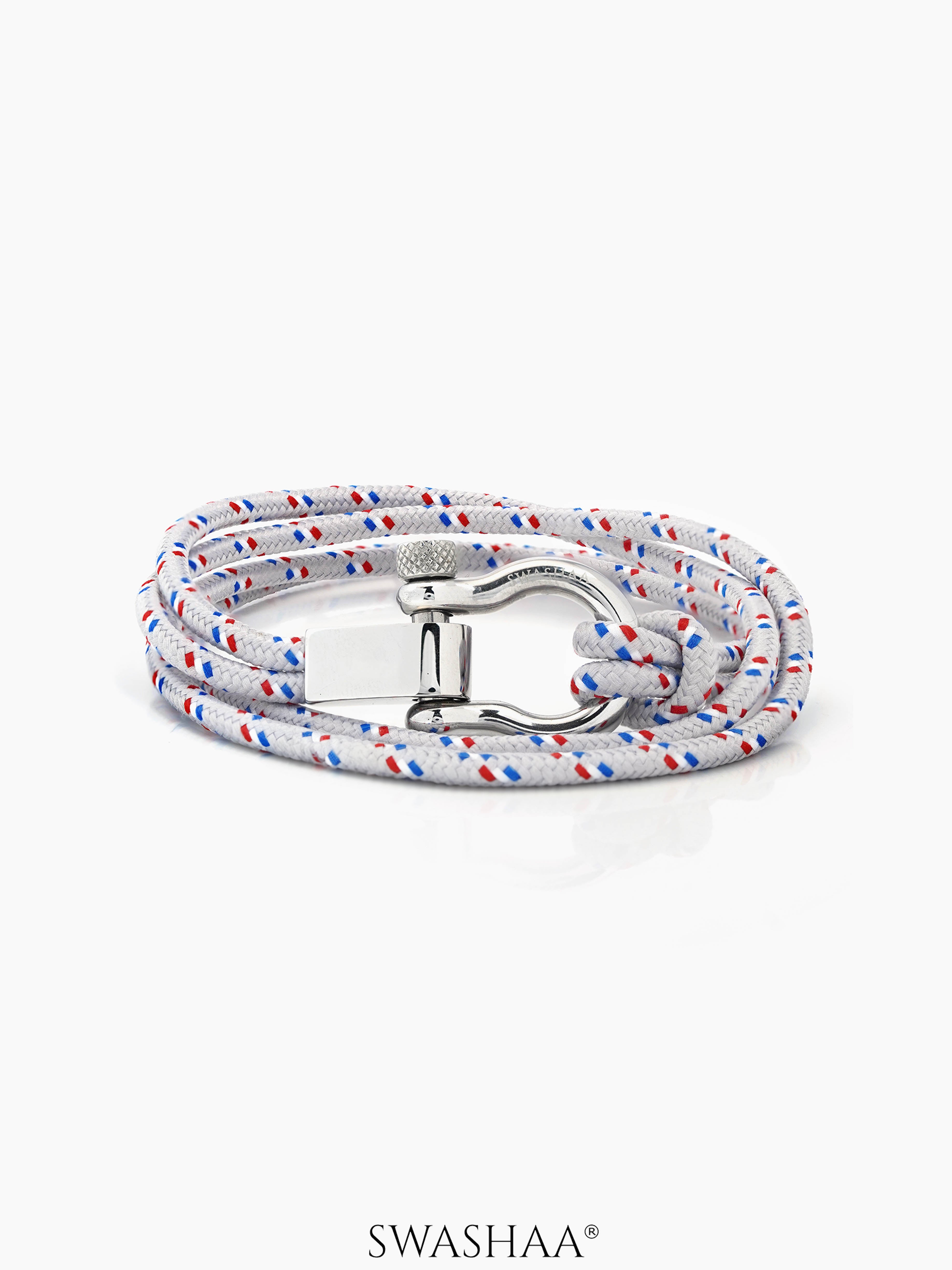 Caius Multi-Wrap Silver Men's Rope Bracelet