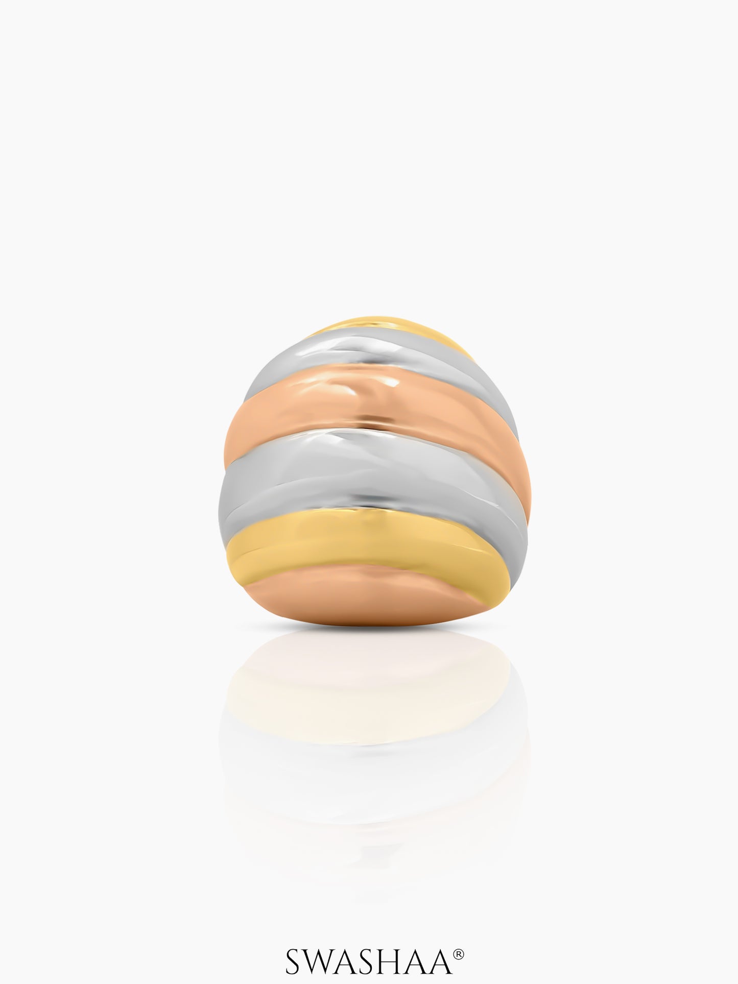 Calla Spiral Dome Three Tone Ring