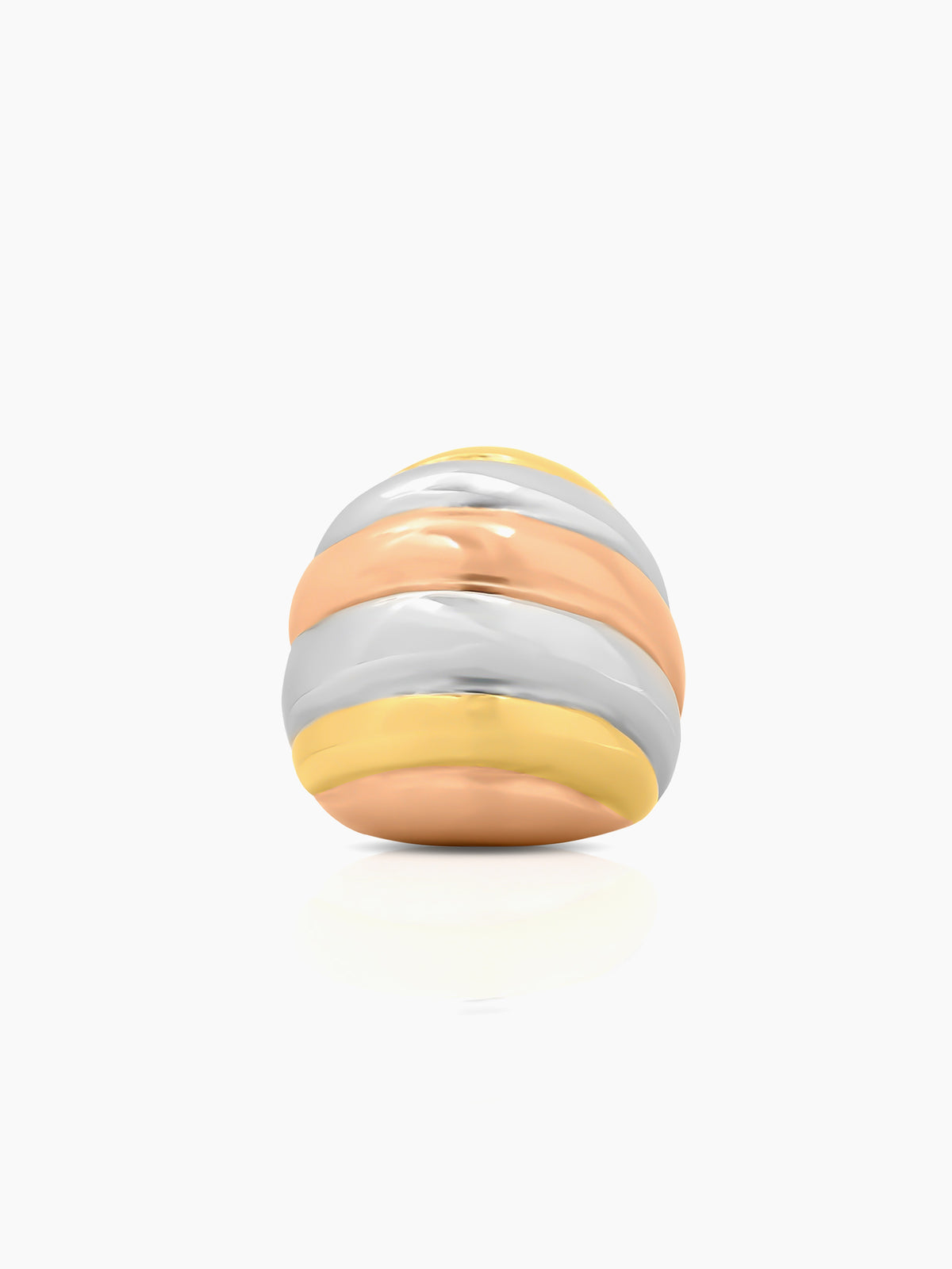 Calla Spiral Dome Three Tone Rosegold Plated Silver 18K Gold Plated Ring