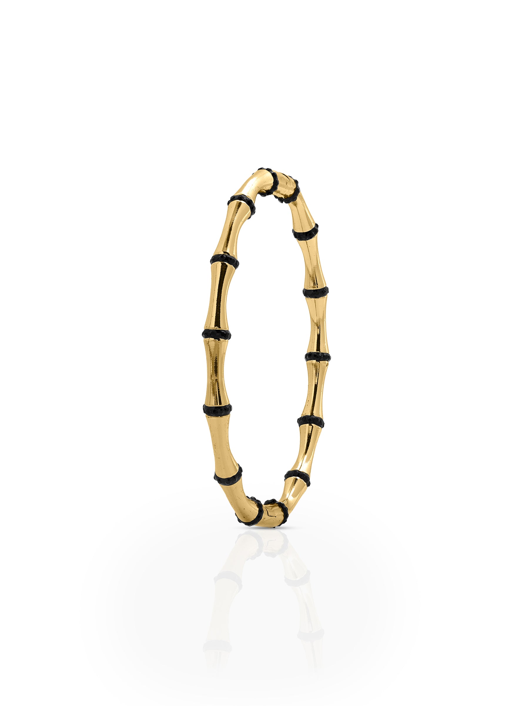Caloria Bamboo Blue Line 18K Gold Plated Women's Band Bracelet