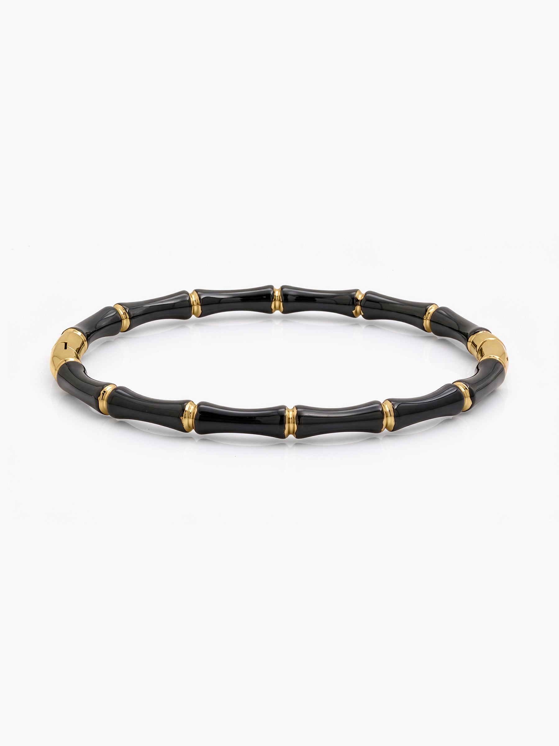 Caloria Bamboo Gold Line Black - 18K Gold Plated Women's Band Bracelet