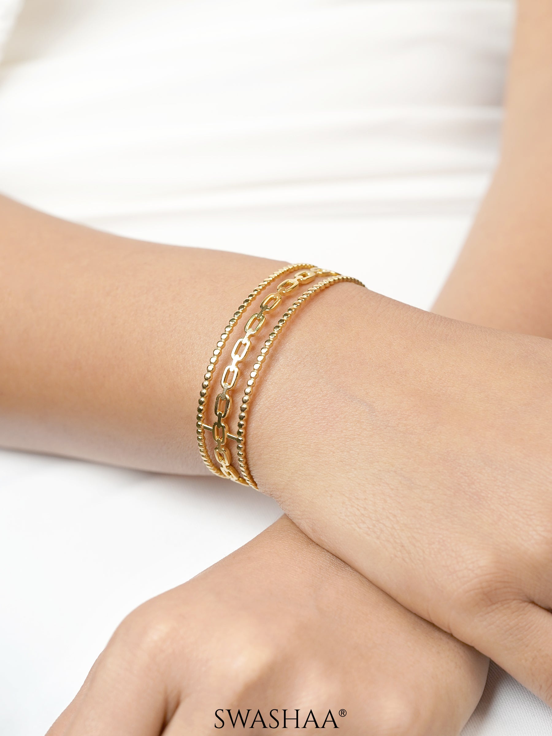 Cambria Double Twist Wide 18K Gold Plated Cuff Bracelet