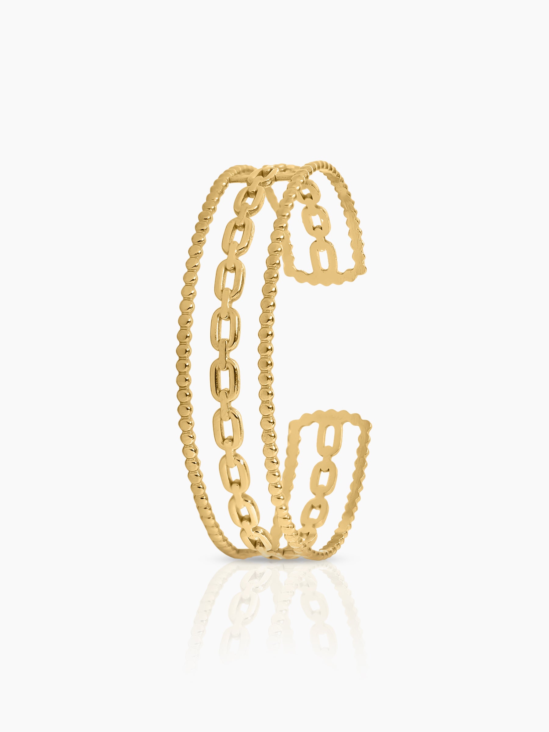 Cambria Double Twist Wide 18K Gold Plated Cuff Bracelet