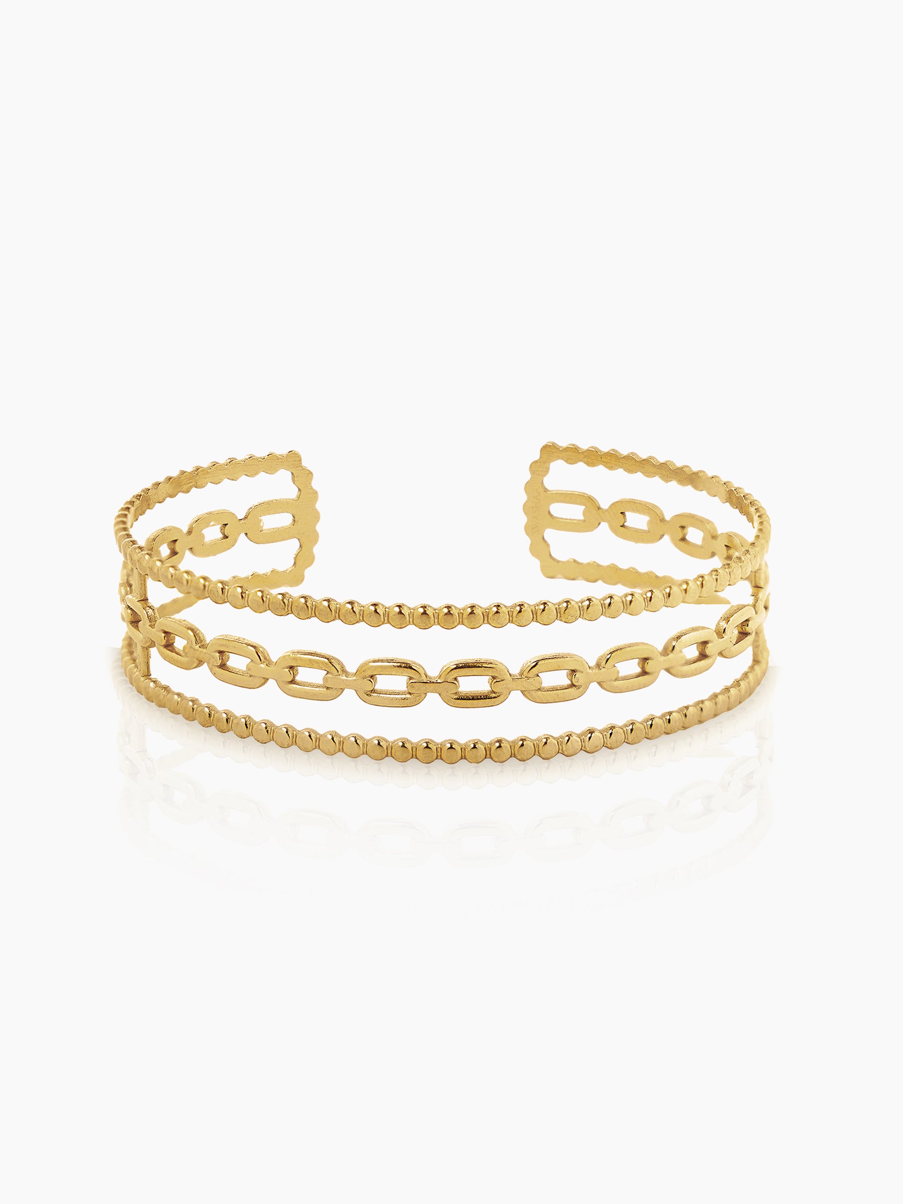 Cambria Double Twist Wide 18K Gold Plated Cuff Bracelet