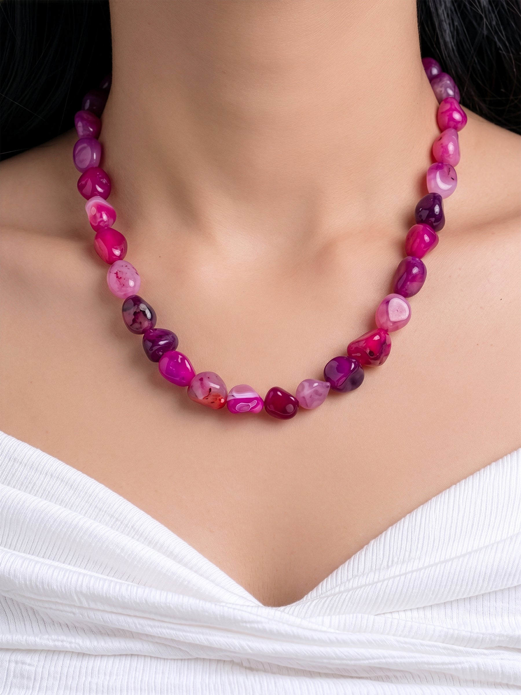 Candy Crush Pink Women’s Beaded Necklace